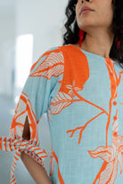 Mandarin Print Cotton Dress - CiceroniDressesSilai Studio