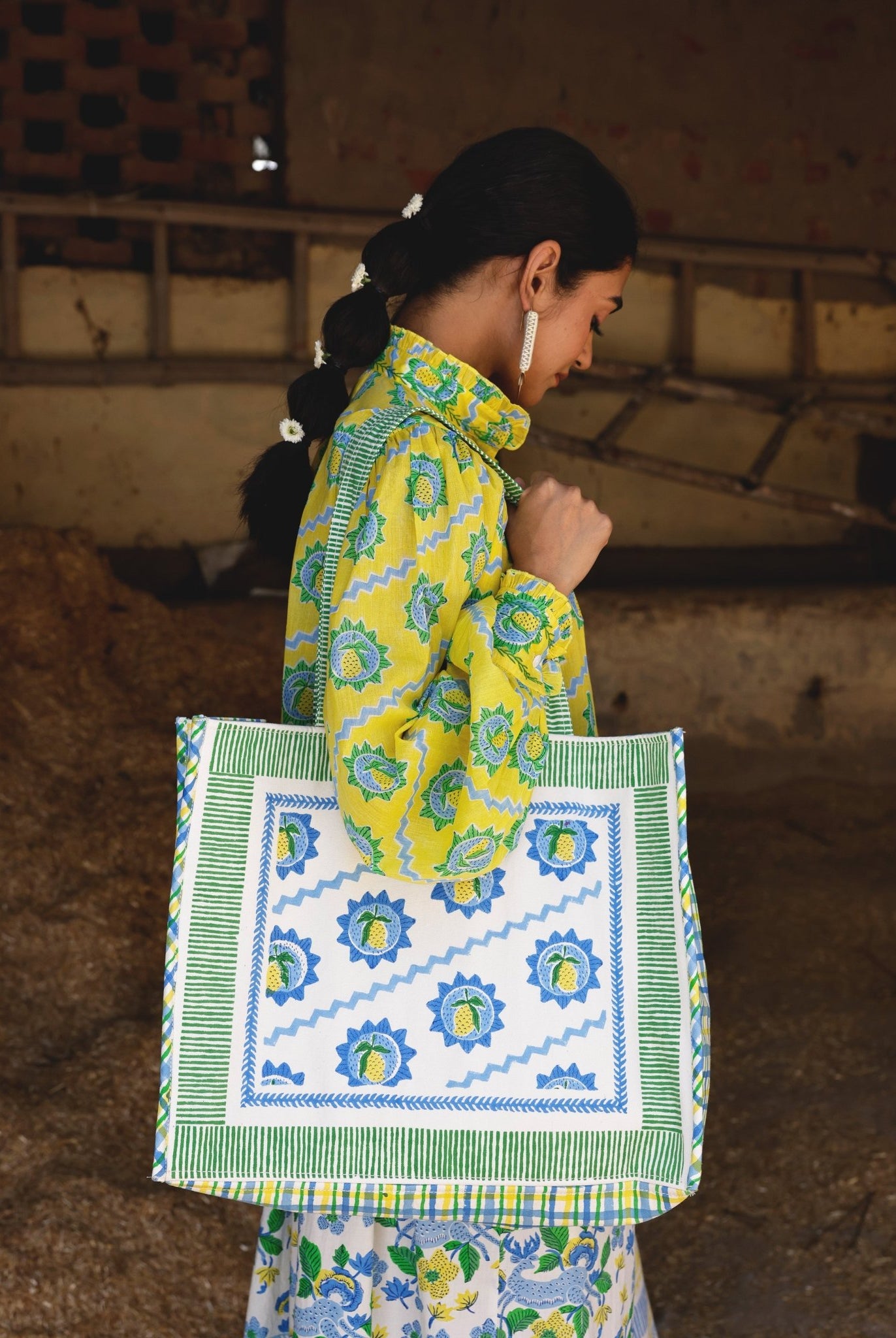 Mango Block Print Tote Bag - CiceroniTote BagThe Raw India
