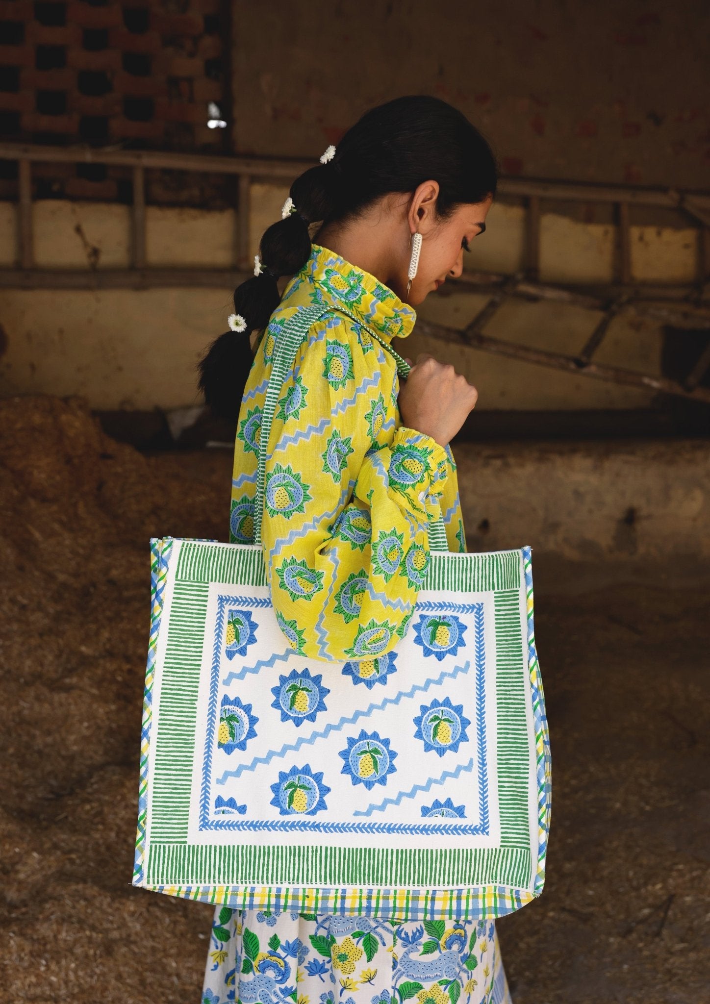 Mango Block Print Tote Bag - CiceroniTote BagThe Raw India