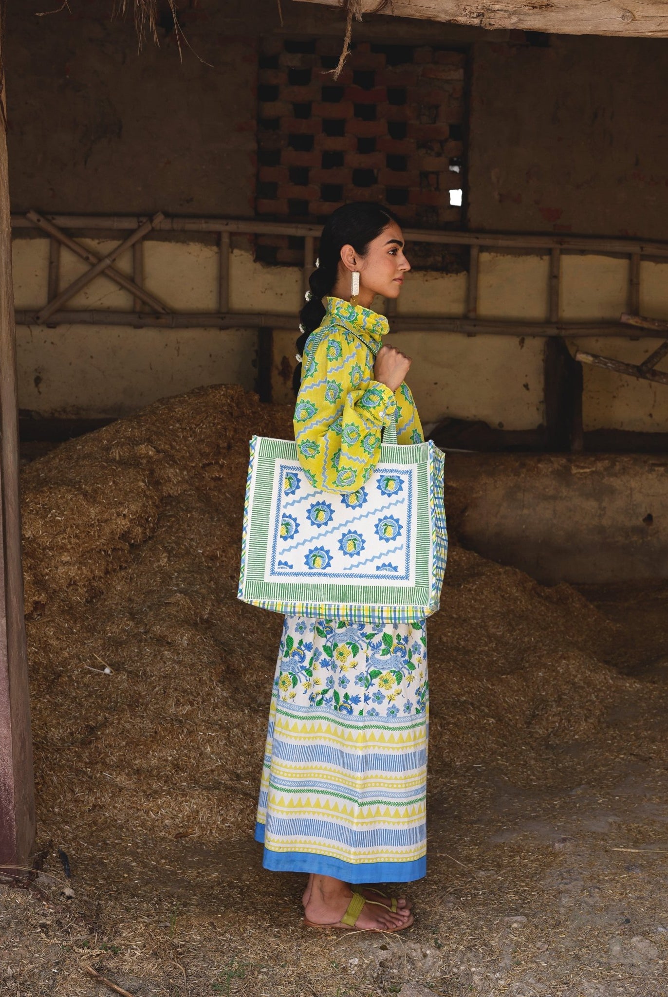 Mango Block Print Tote Bag - CiceroniTote BagThe Raw India