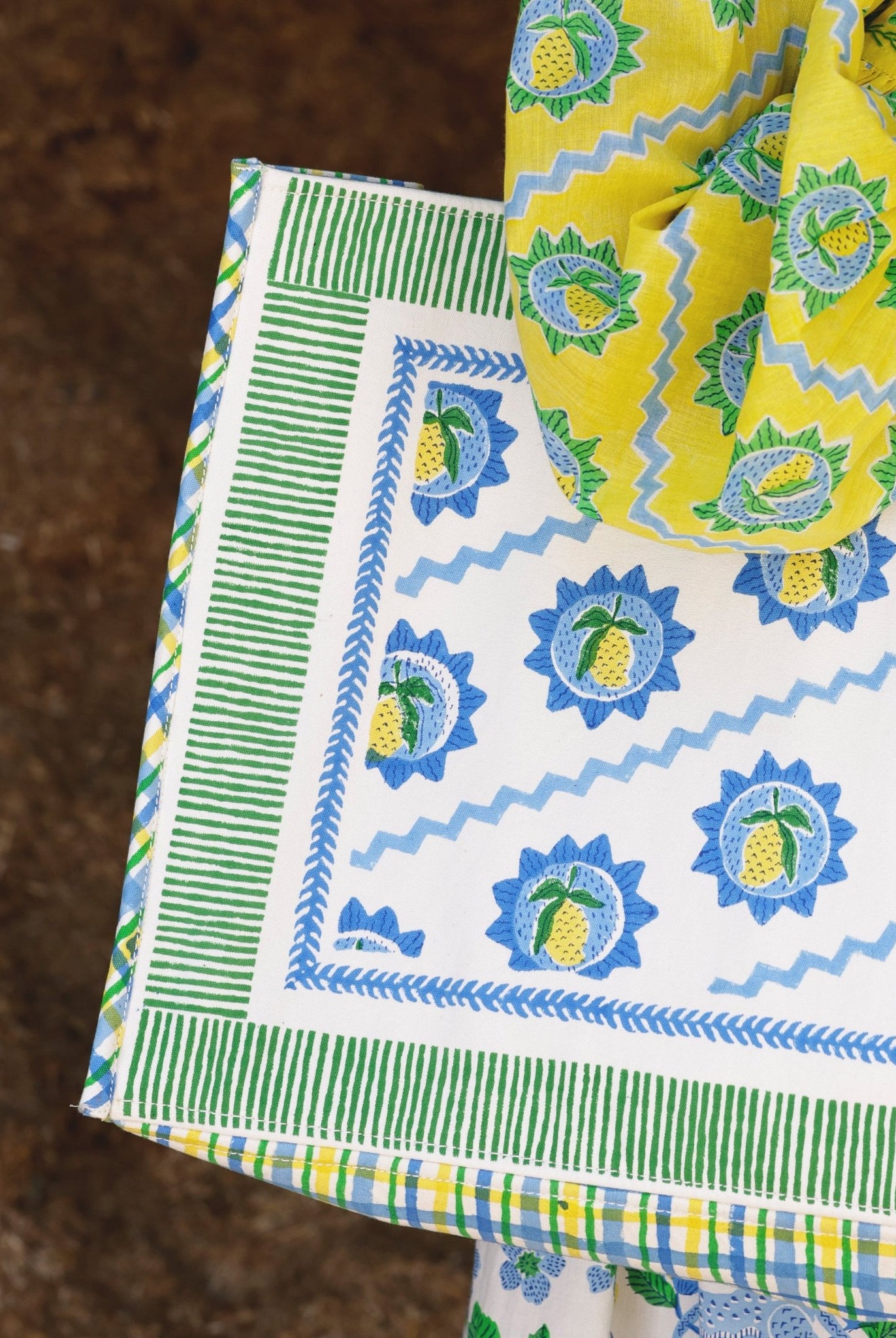 Mango Block Print Tote Bag - CiceroniTote BagThe Raw India