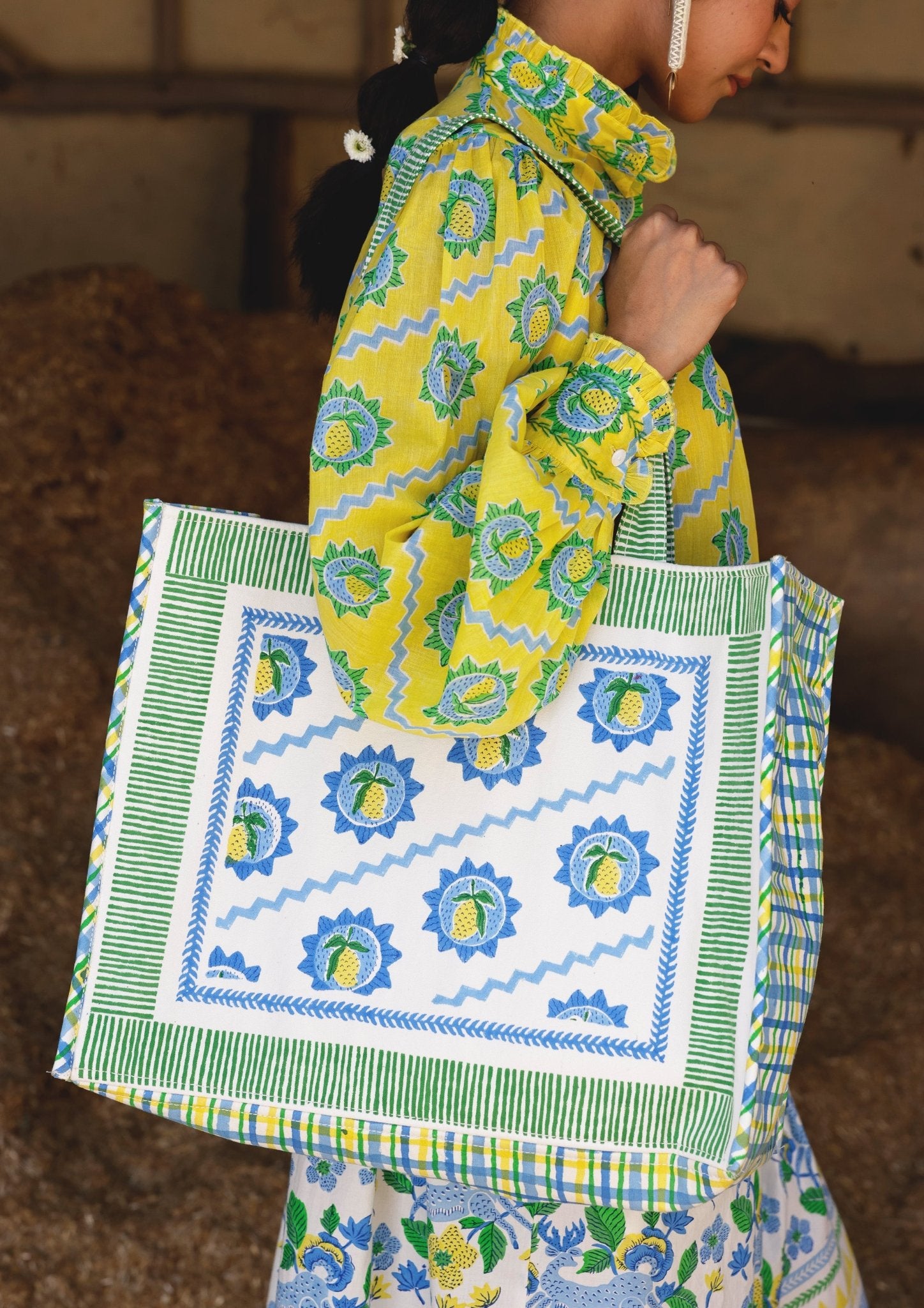Mango Block Print Tote Bag - CiceroniTote BagThe Raw India
