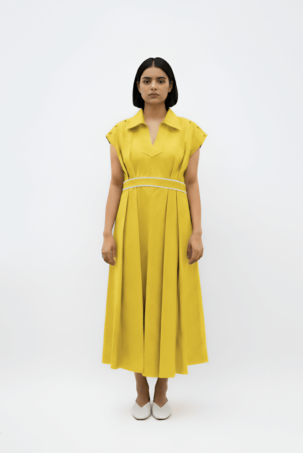 Mango Yellow - Ivory Skater Dress - CiceroniDressesNeora by NC