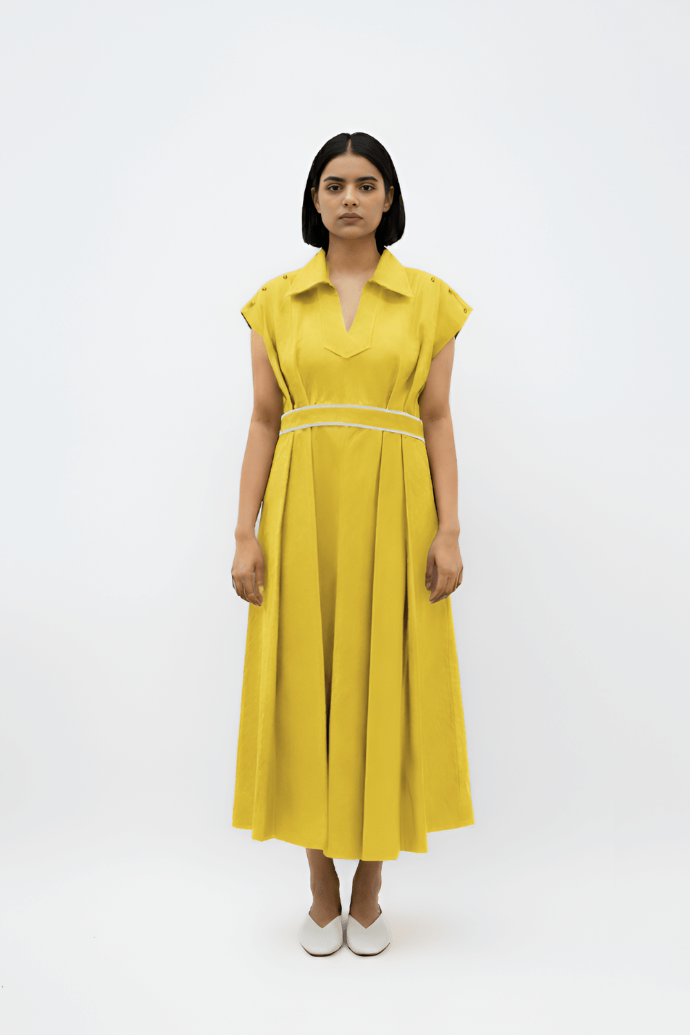 Mango Yellow - Ivory Skater Dress - CiceroniDressesNeora by NC