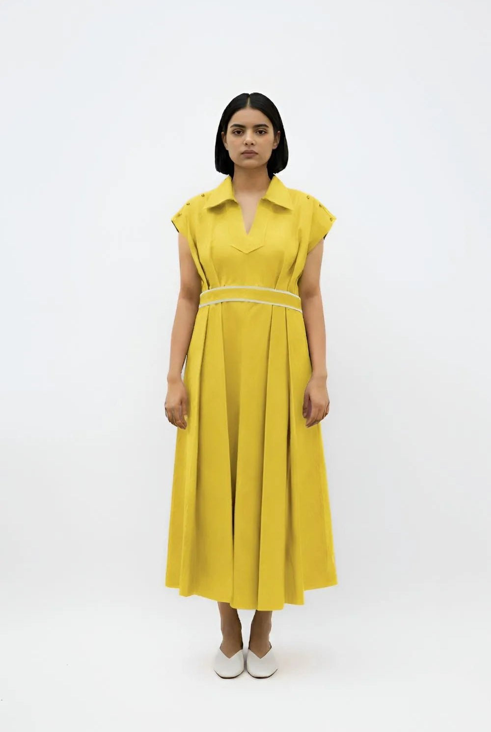 Mango Yellow - Ivory Skater Dress - CiceroniDressesNeora by NC