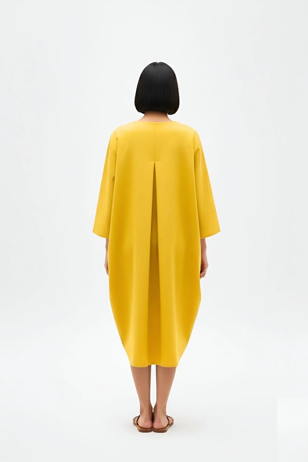 Mango Yellow - Tuscan Red Midi Dress - CiceroniDressesNeora by NC