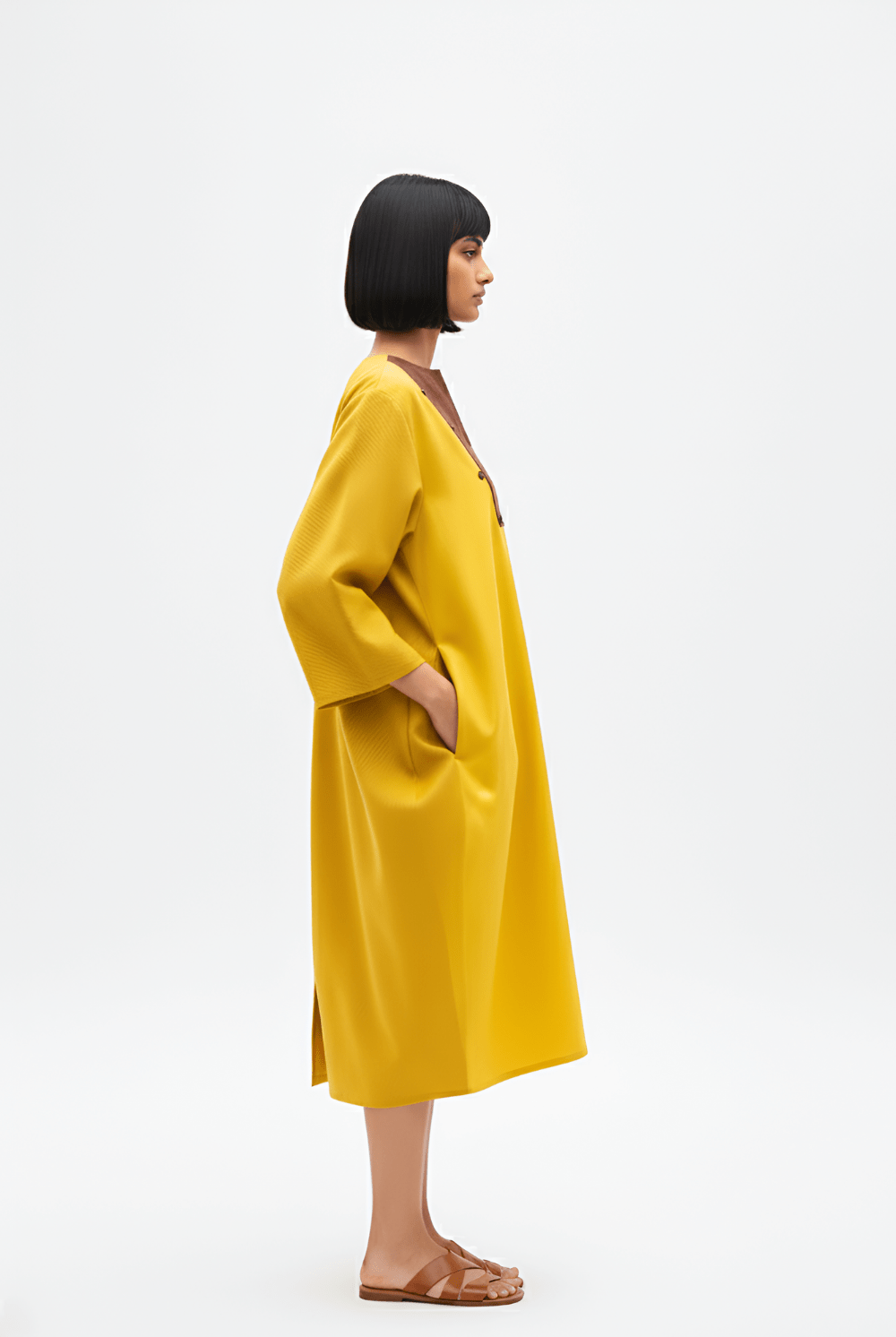 Mango Yellow - Tuscan Red Midi Dress - CiceroniDressesNeora by NC