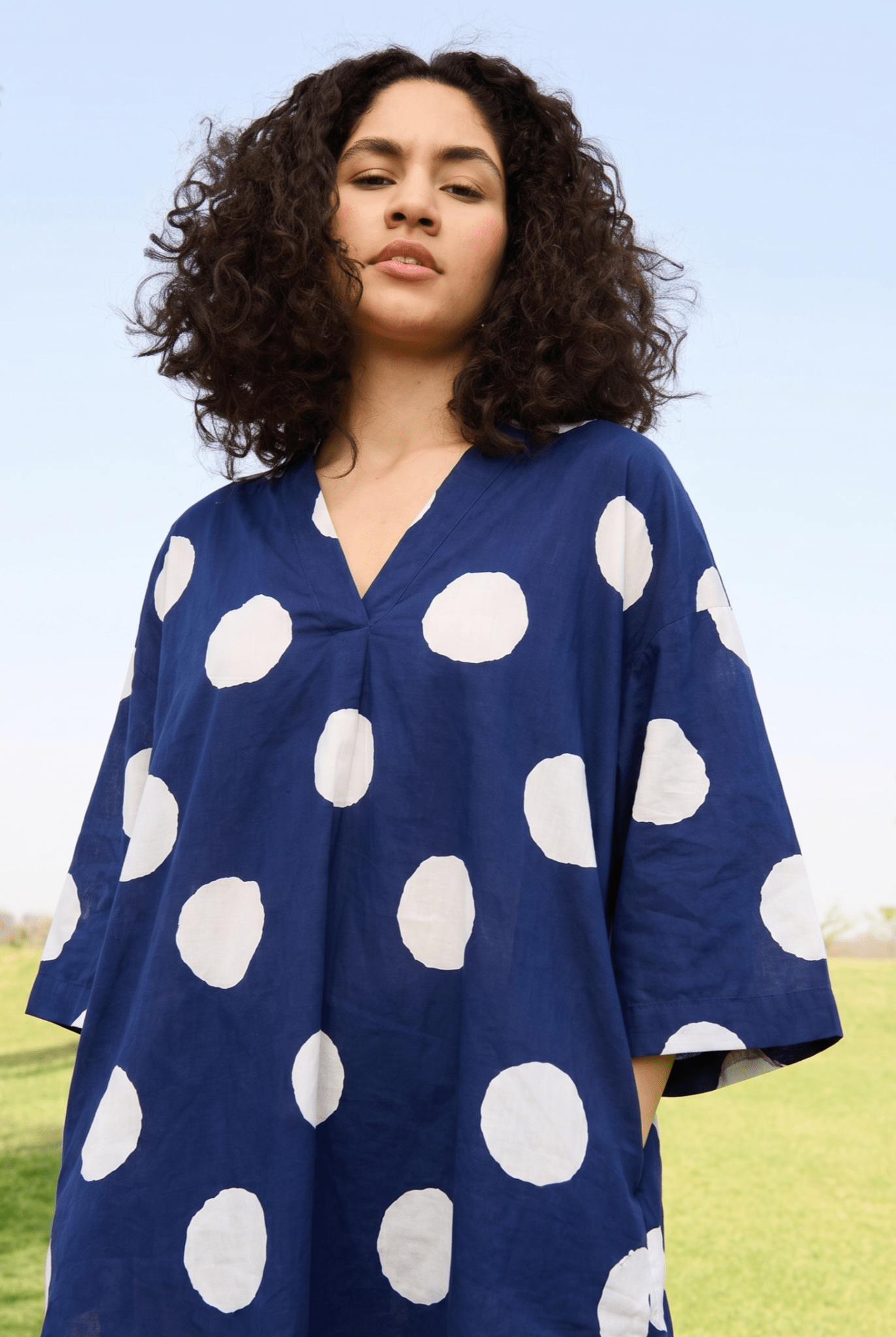 Marie Dress - Indigo & White Polka - CiceroniDressesRAAS Life