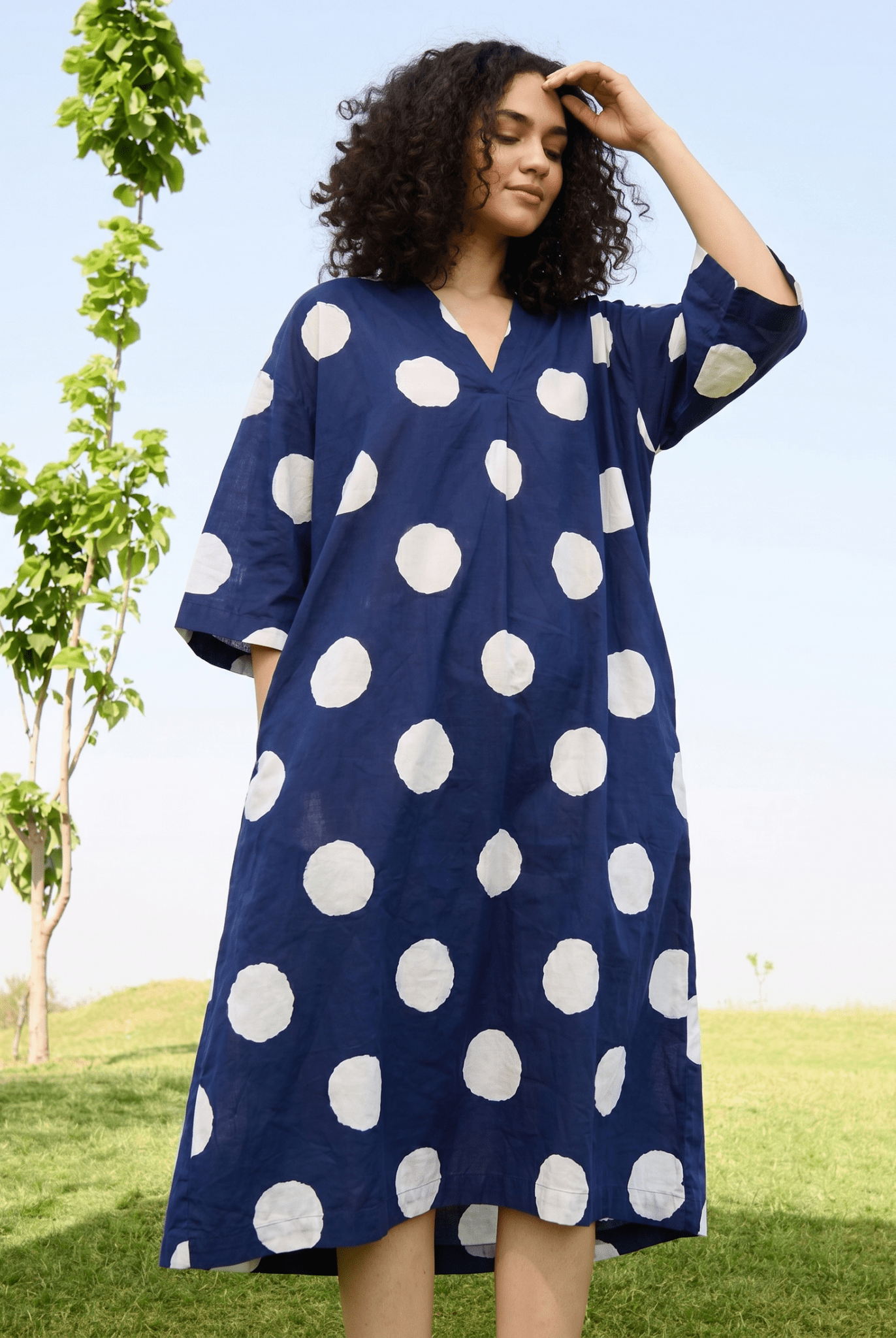 Marie Dress - Indigo & White Polka - CiceroniDressesRAAS Life