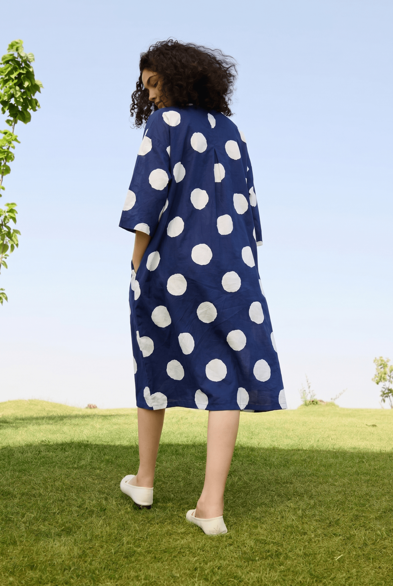 Marie Dress - Indigo & White Polka - CiceroniDressesRAAS Life