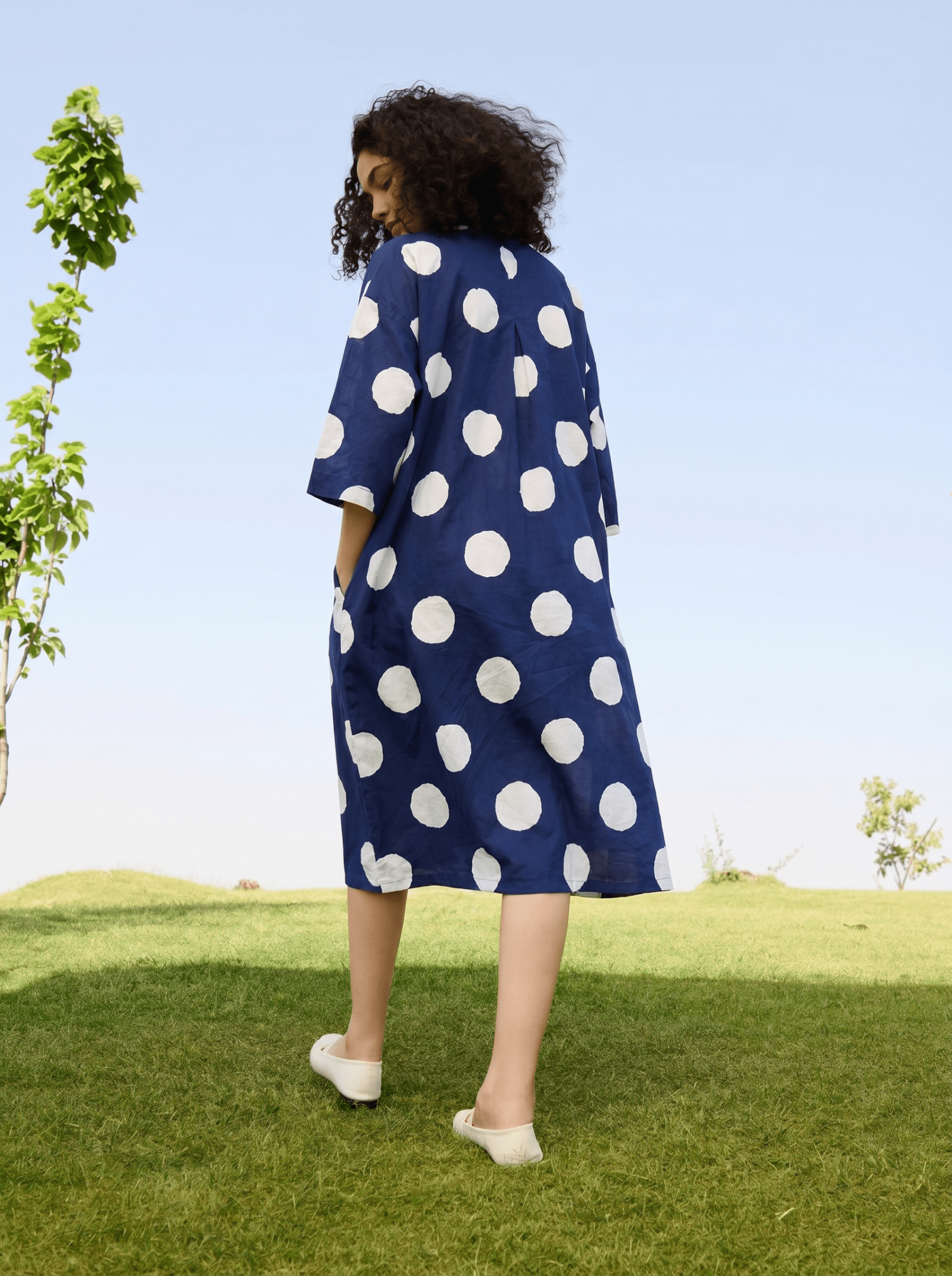 Marie Dress - Indigo & White Polka - CiceroniDressesRAAS Life