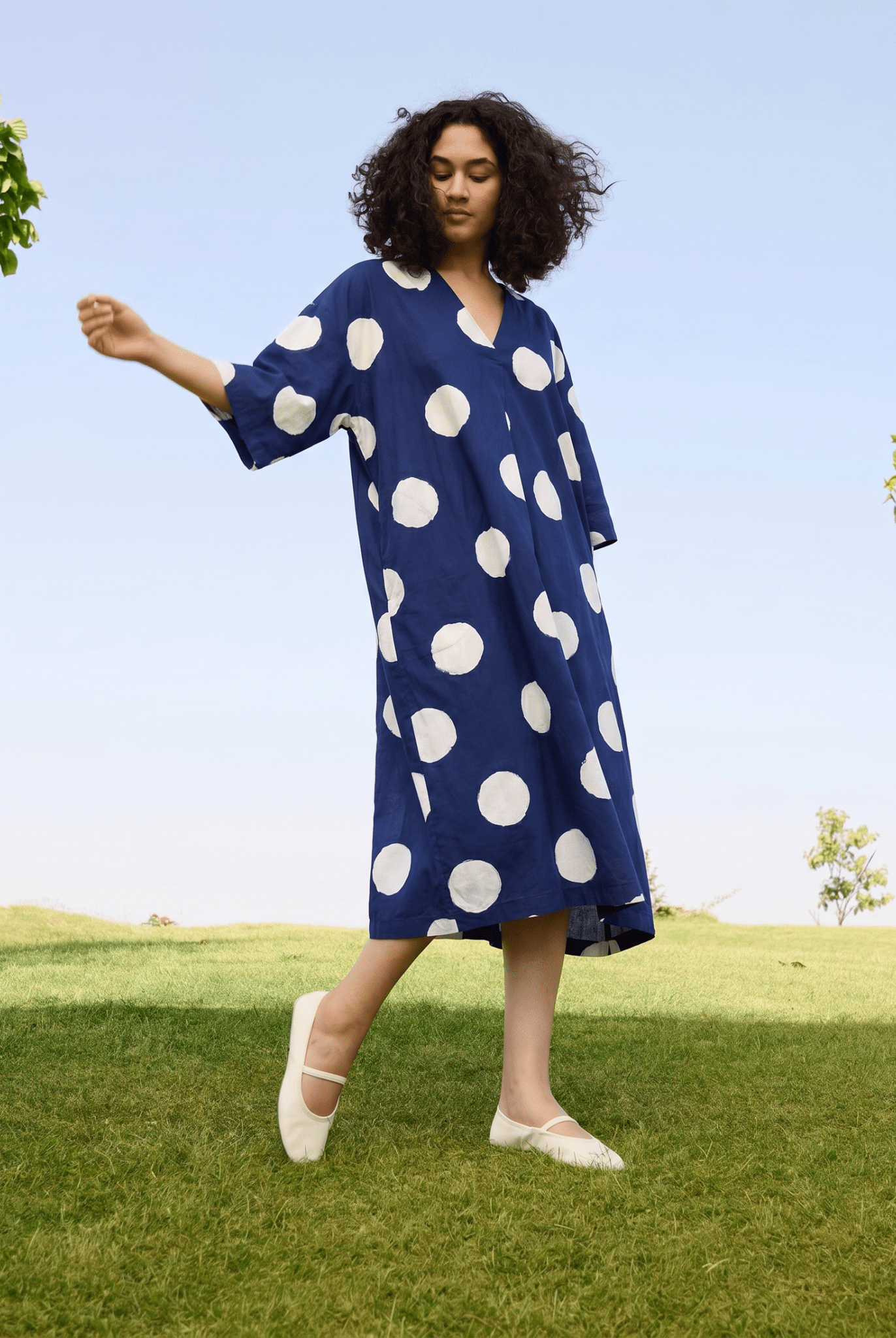 Marie Dress - Indigo & White Polka - CiceroniDressesRAAS Life