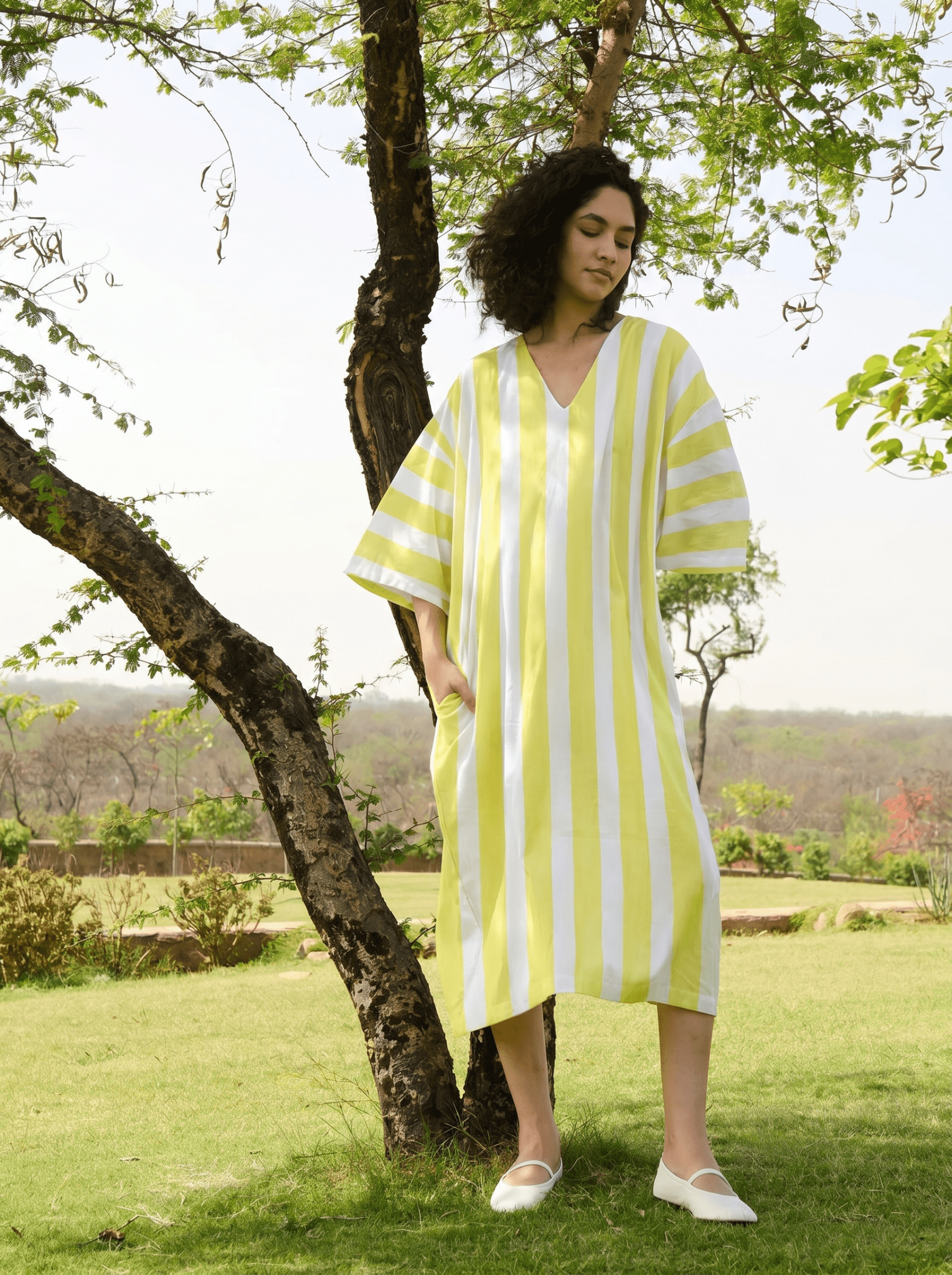 Marie Dress - Lemon & White Stripes - CiceroniDressesRAAS Life