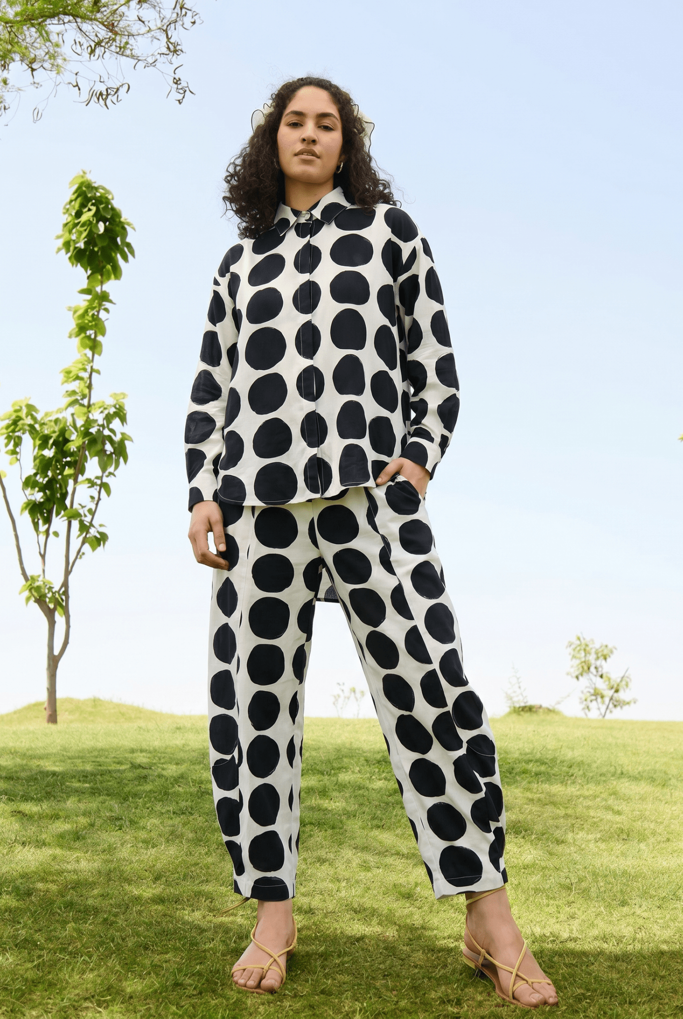 Marigold Co-ord Set - Black and Ecru Polka - CiceroniCo-ord SetRAAS Life