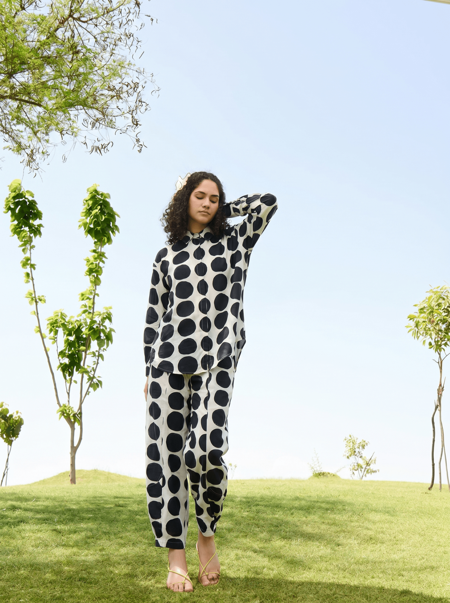 Marigold Co-ord Set - Black and Ecru Polka - CiceroniCo-ord SetRAAS Life
