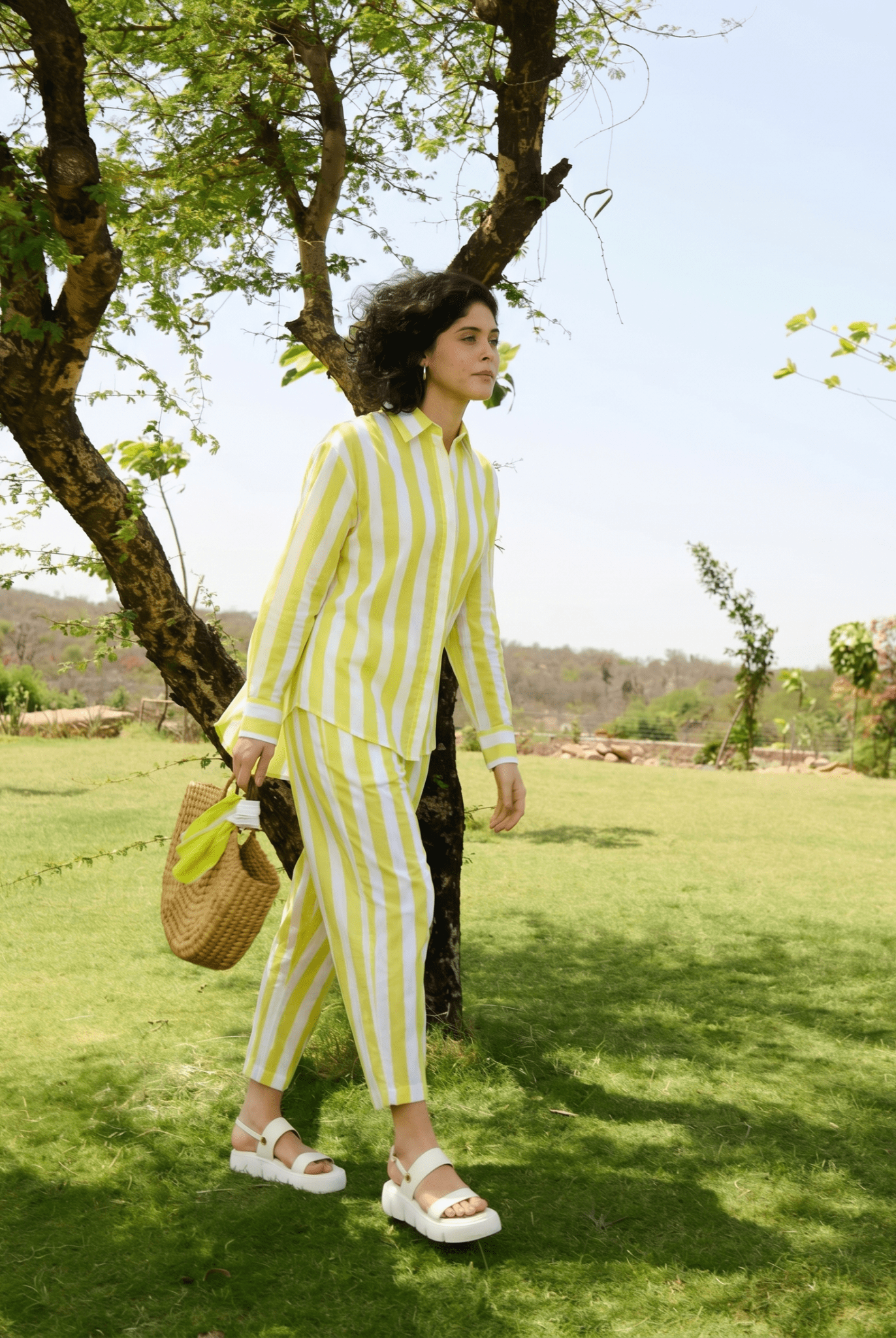 Marigold Co-ord Set - Lemon & White Stripes - CiceroniCo-ord SetRAAS Life