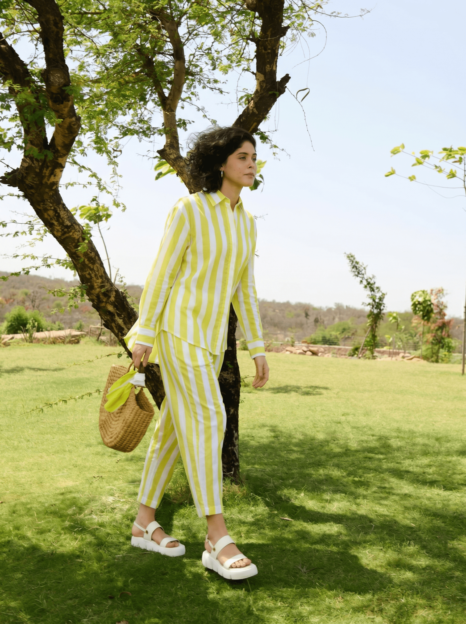 Marigold Co-ord Set - Lemon & White Stripes - CiceroniCo-ord SetRAAS Life