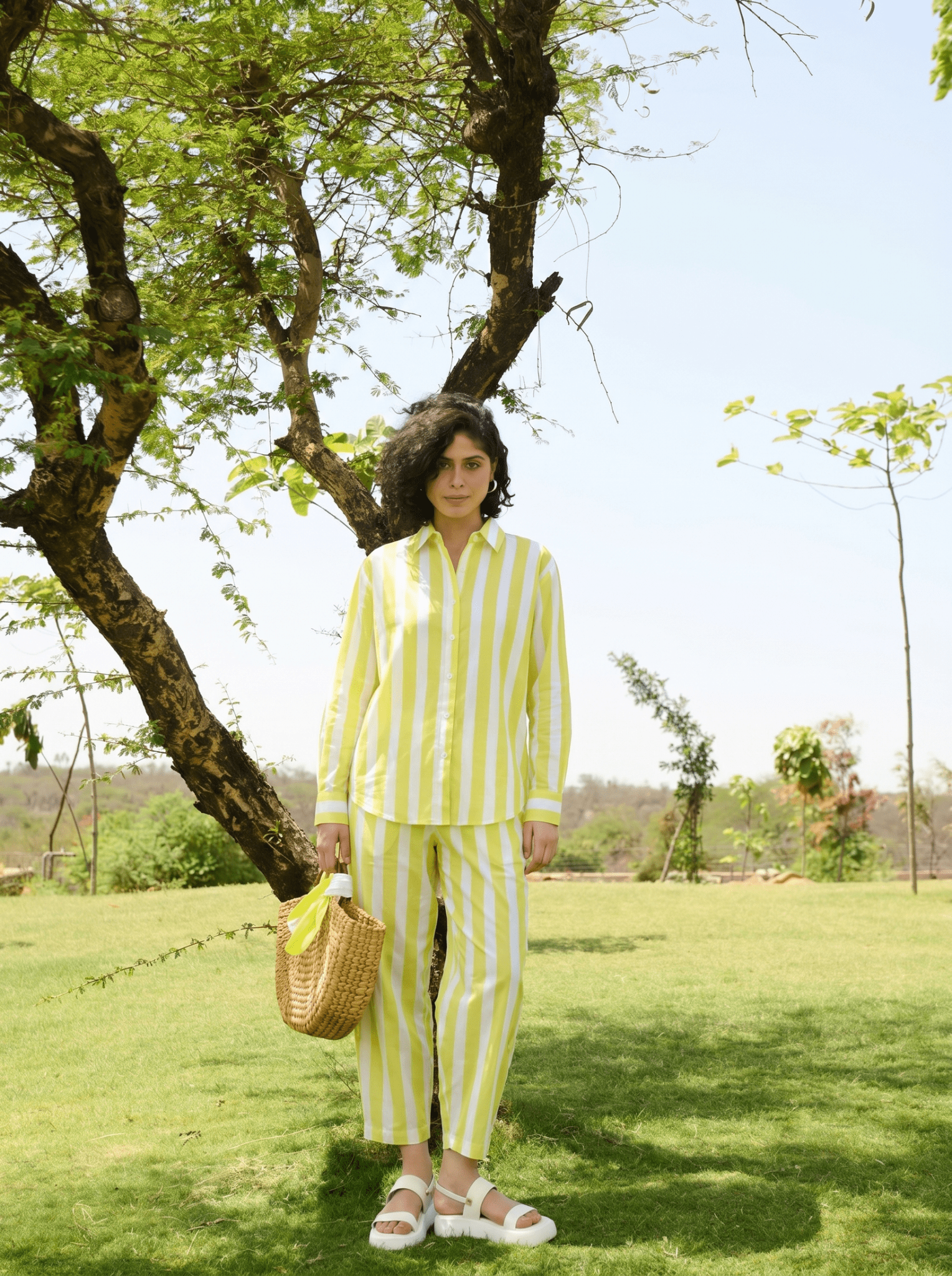 Marigold Co-ord Set - Lemon & White Stripes - CiceroniCo-ord SetRAAS Life