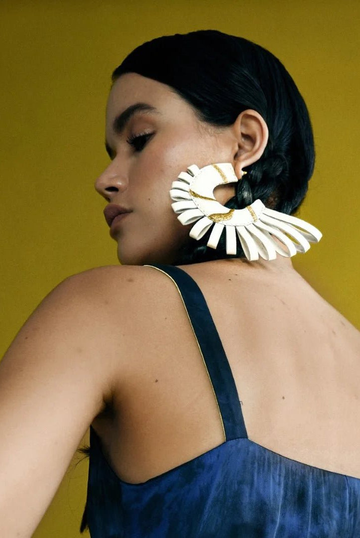 Marina Hoops in Ivory - CiceroniEarringsEconock