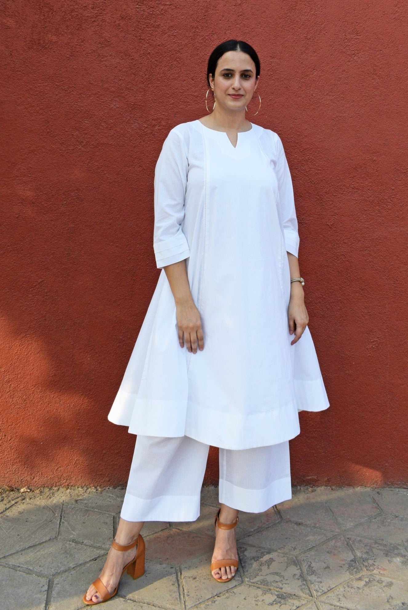 Maroon and Sunkissed White Basic Pyjama - Set of 2 - CiceroniPantsHouse of Moxa