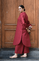 Maroon Anti - fit Co - ord Set - CiceroniKurta Set, Everyday WearHouse of Moxa
