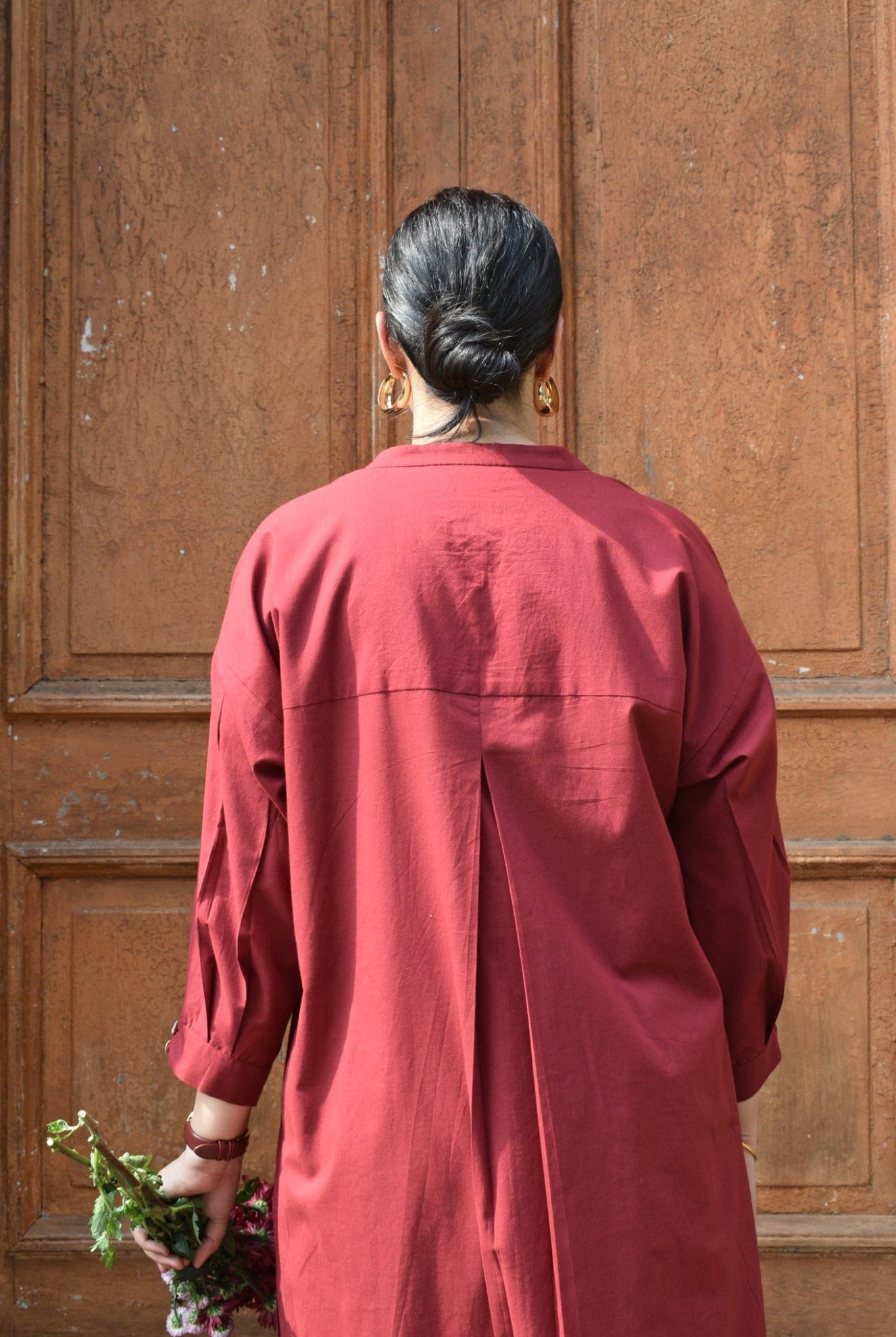 Maroon Anti - fit Co - ord Set - CiceroniKurta Set, Everyday WearHouse of Moxa