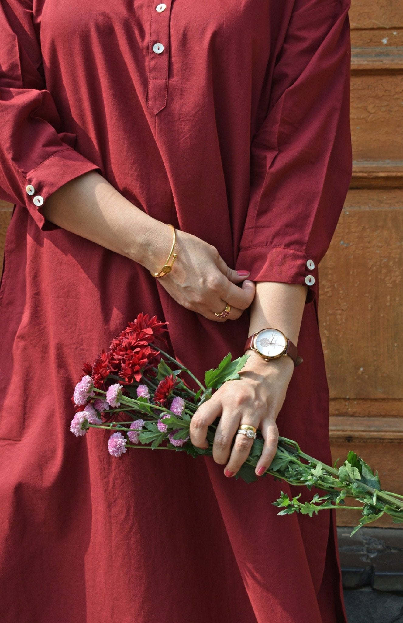 Maroon Anti - fit Co - ord Set - CiceroniKurta Set, Everyday WearHouse of Moxa