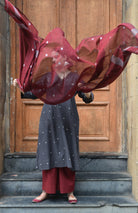 Maroon Handwoven Jamdani Dupatta - CiceroniDupattaHouse of Moxa