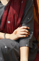 Maroon Handwoven Jamdani Dupatta - CiceroniDupattaHouse of Moxa