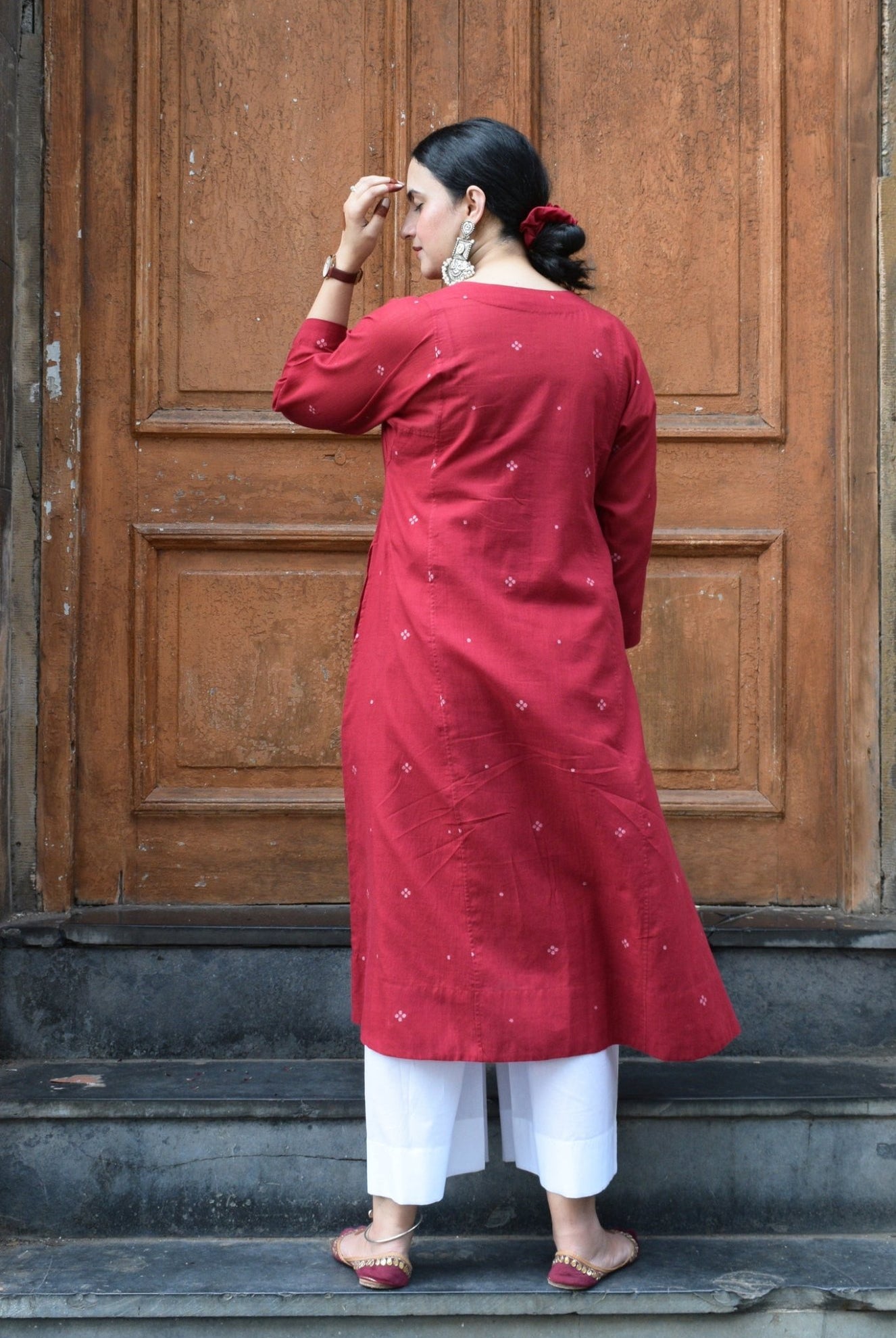 Maroon Jamdani Phiran - CiceroniKurta, Everyday WearHouse of Moxa