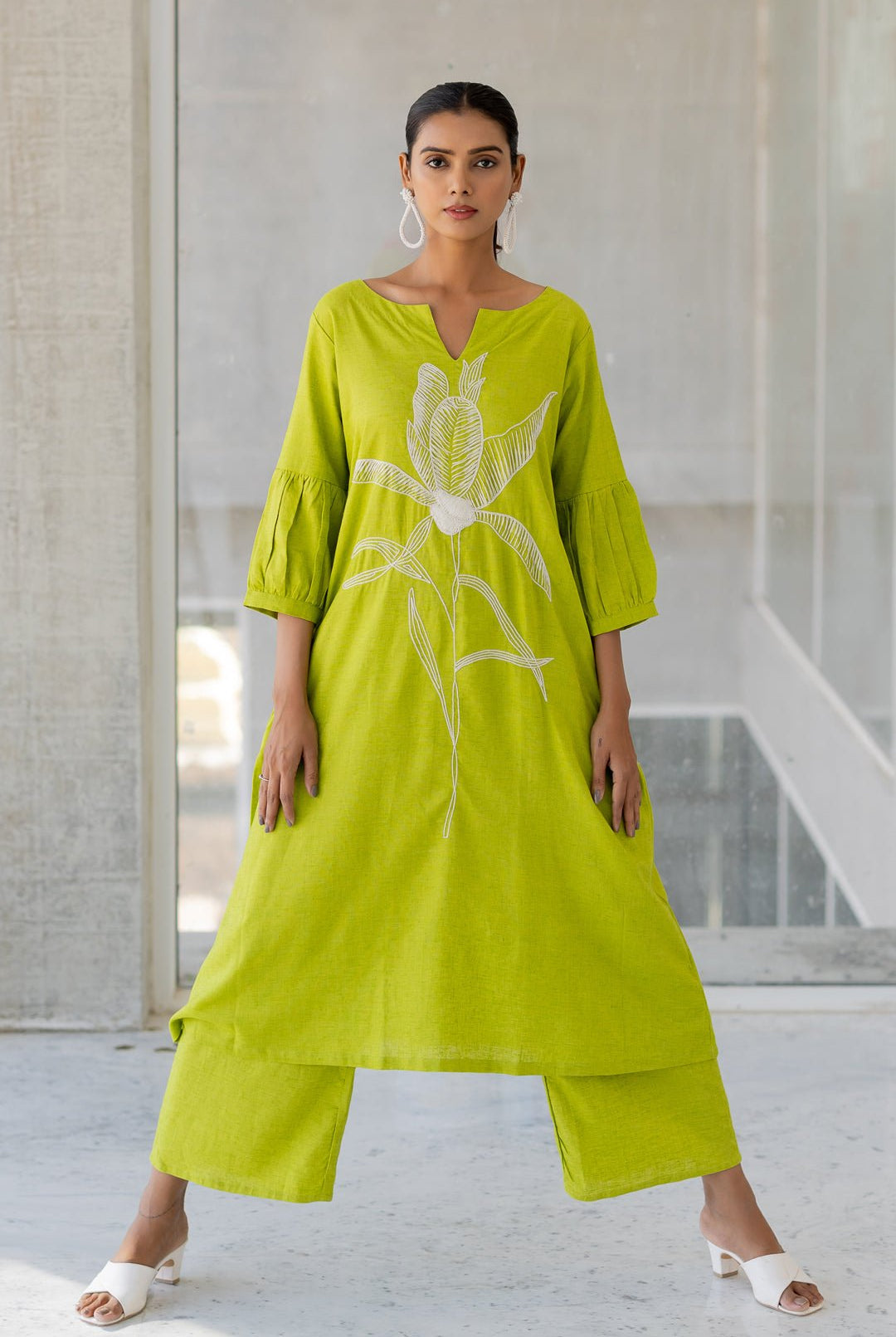 Matcha Bloom Kurta Set - CiceroniKurta Set, Everyday WearSilai Studio