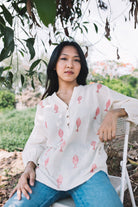 Matsya Mandarin Collar Top - CiceroniTopsIra