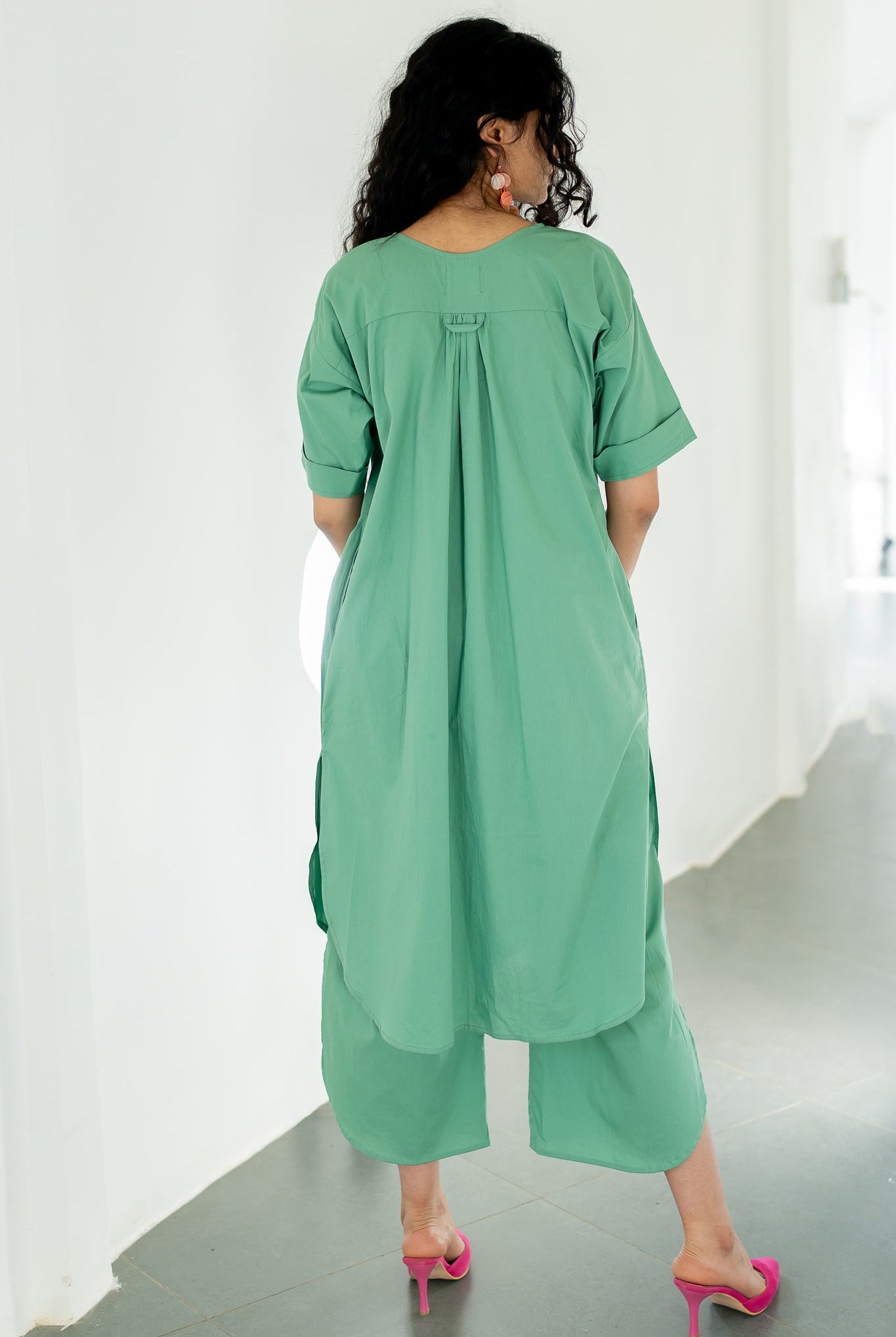 Meadows green Tunic with Pants - CiceroniKurta SetSilai Studio
