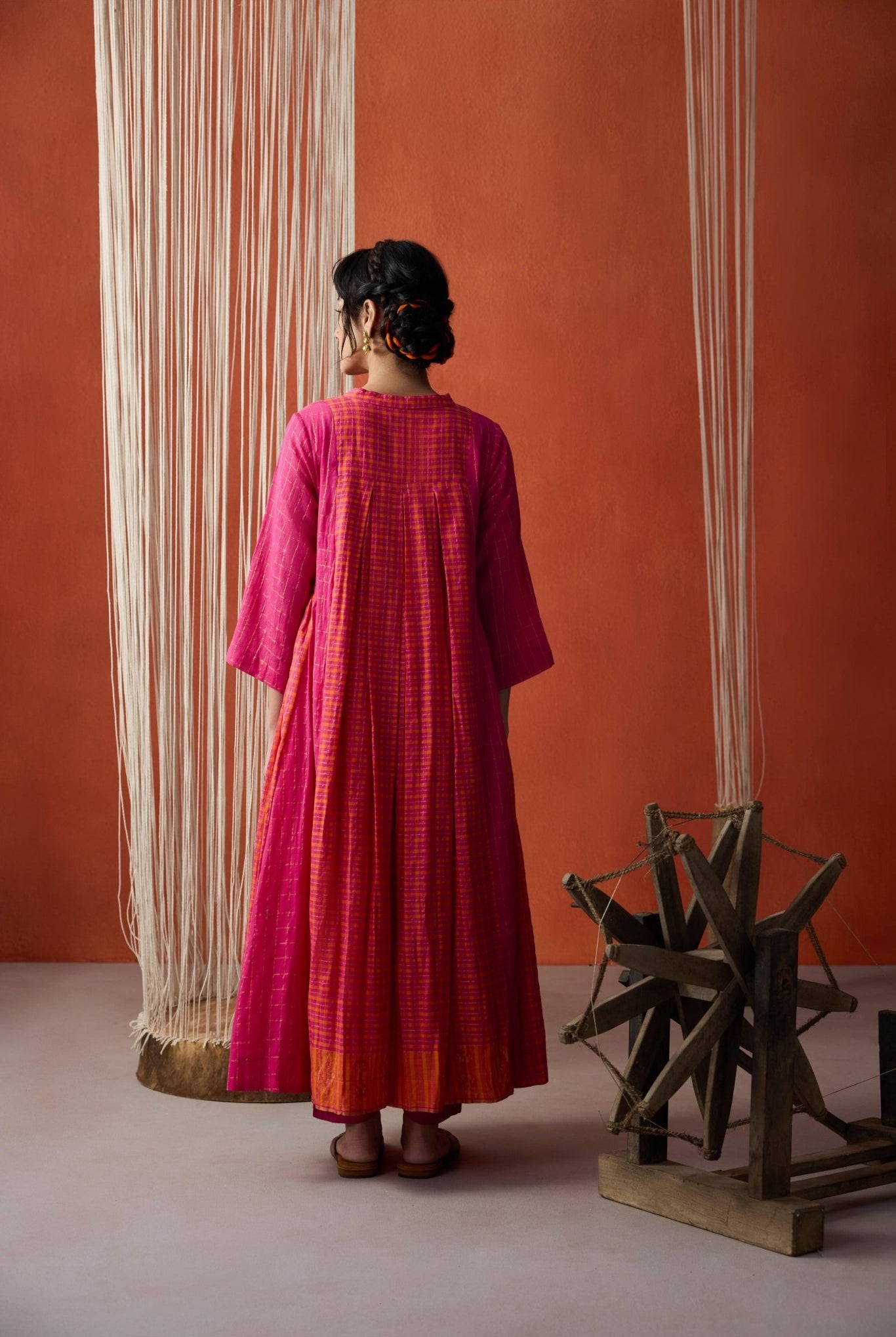Meera Co-ord Set - Orange and Rani - CiceroniKurta Set, Everyday WearGulmohar Calcutta