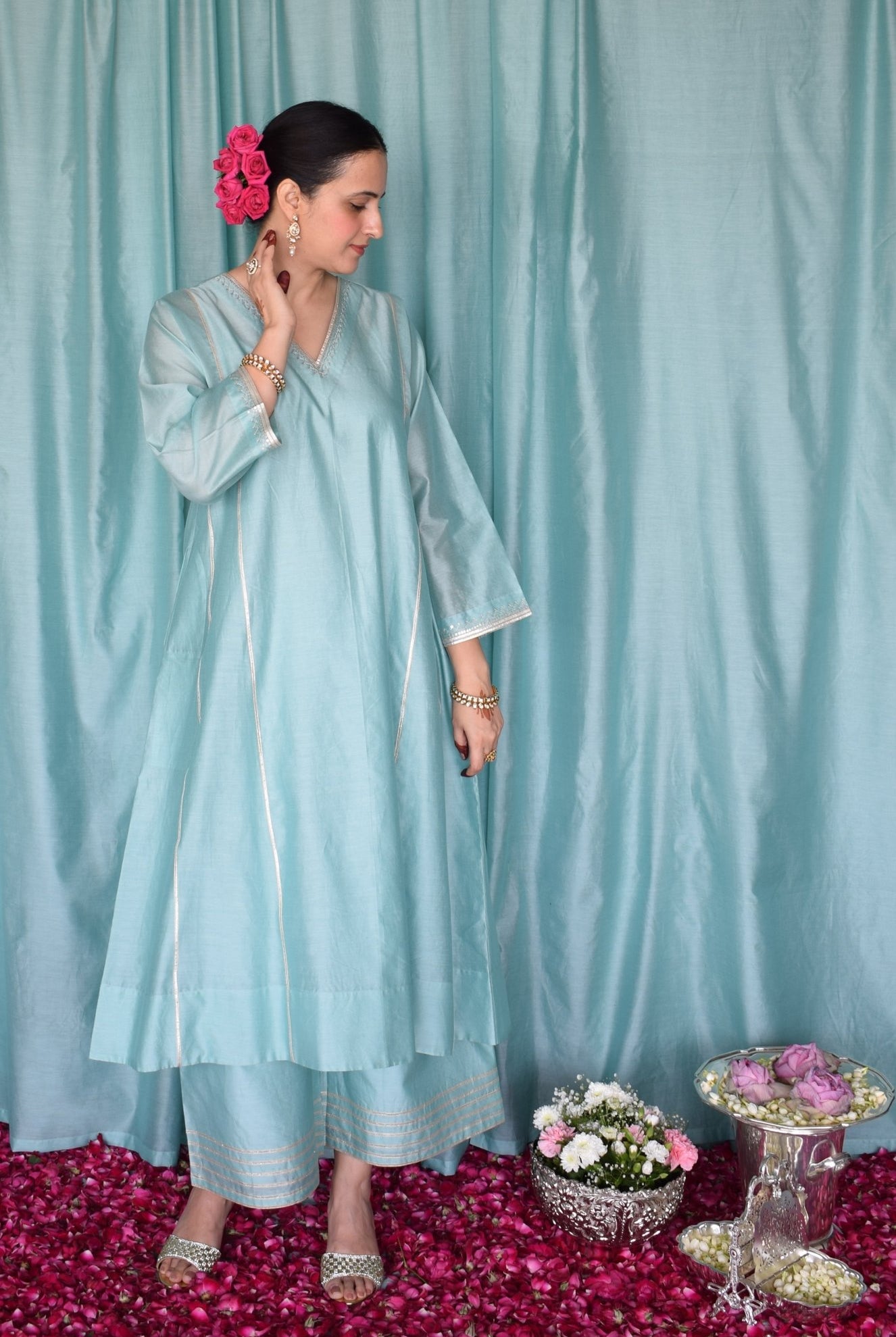 Meher Chanderi Set - CiceroniKurta Set, Festive wearHouse of Moxa