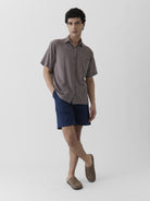 Men's Half Sleeve Shirt - Grayish Brown - CiceroniMen ShirtsMareen