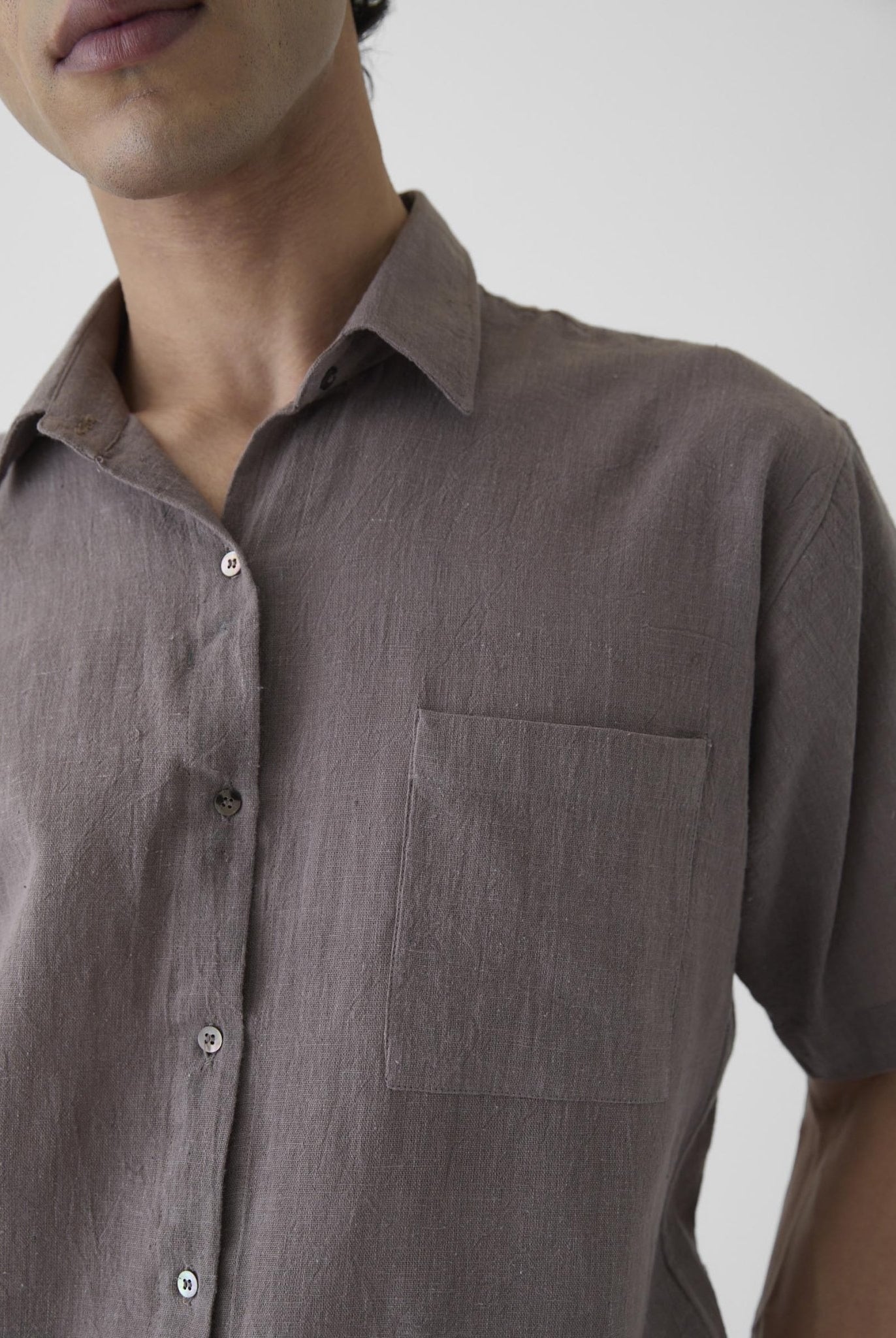 Men's Half Sleeve Shirt - Grayish Brown - CiceroniMen ShirtsMareen