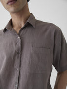 Men's Half Sleeve Shirt - Grayish Brown - CiceroniMen ShirtsMareen