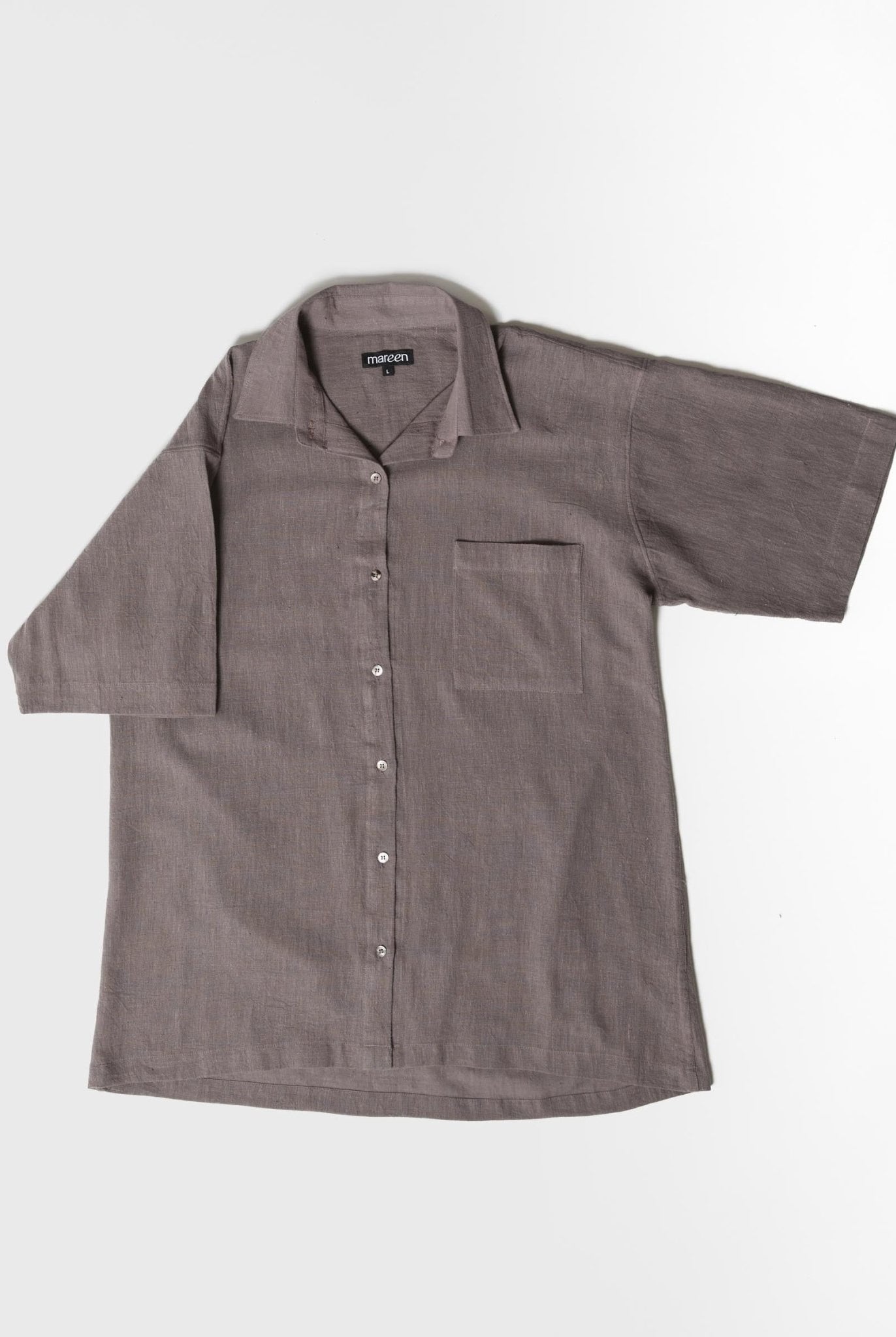 Men's Half Sleeve Shirt - Grayish Brown - CiceroniMen ShirtsMareen