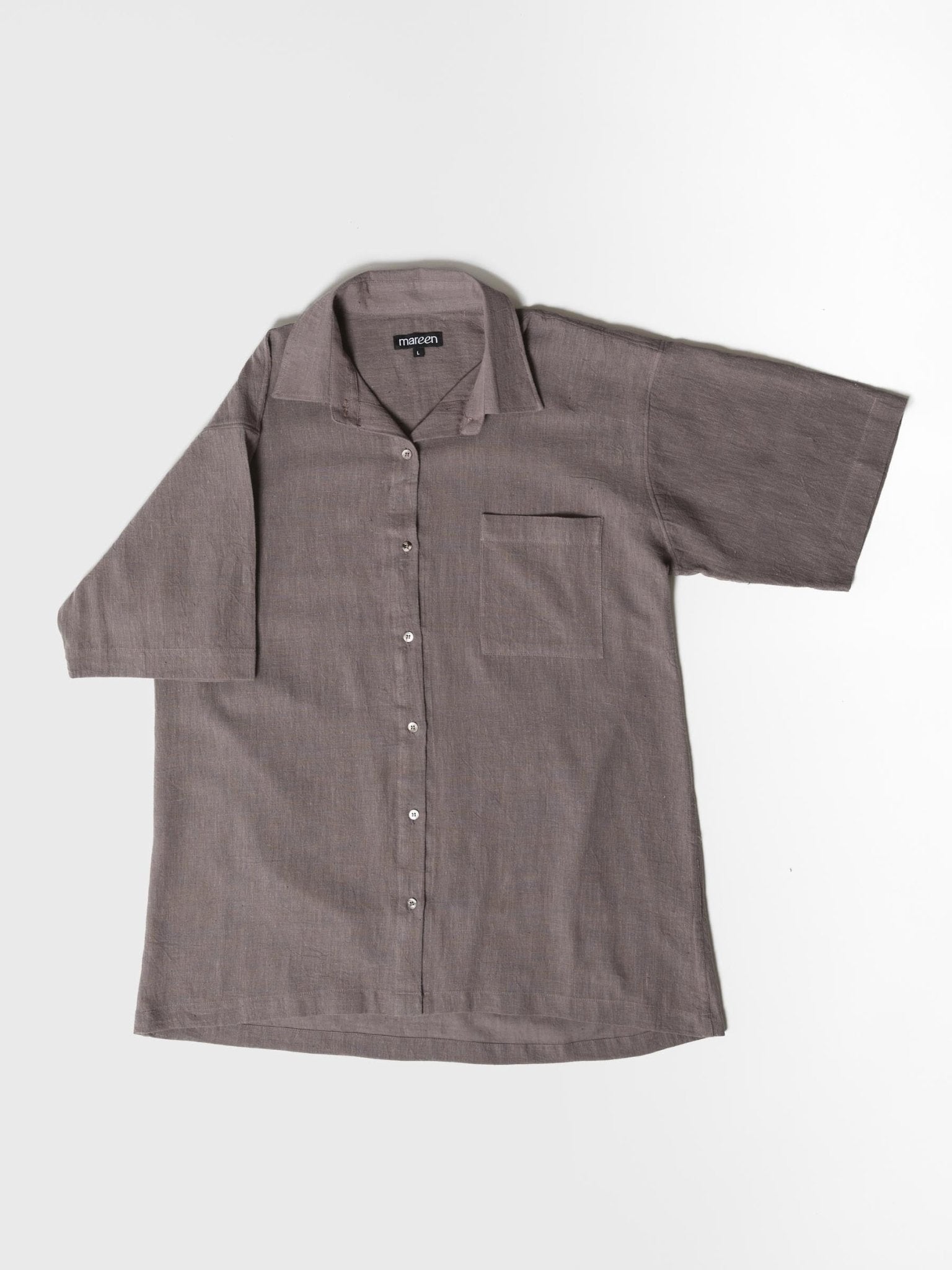 Men's Half Sleeve Shirt - Grayish Brown - CiceroniMen ShirtsMareen