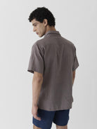 Men's Half Sleeve Shirt - Grayish Brown - CiceroniMen ShirtsMareen