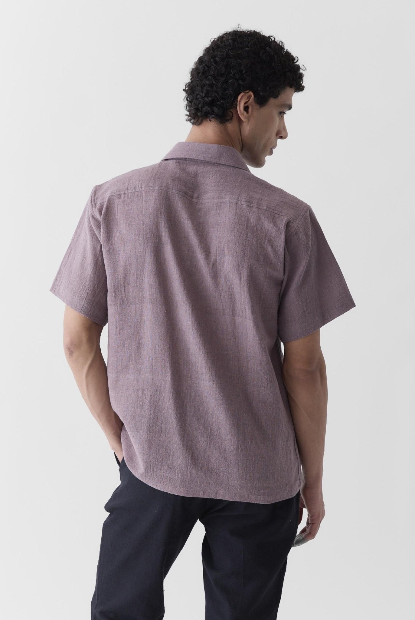 Men's Half Sleeve Shirt - Mauve Purple - CiceroniMen ShirtsMareen