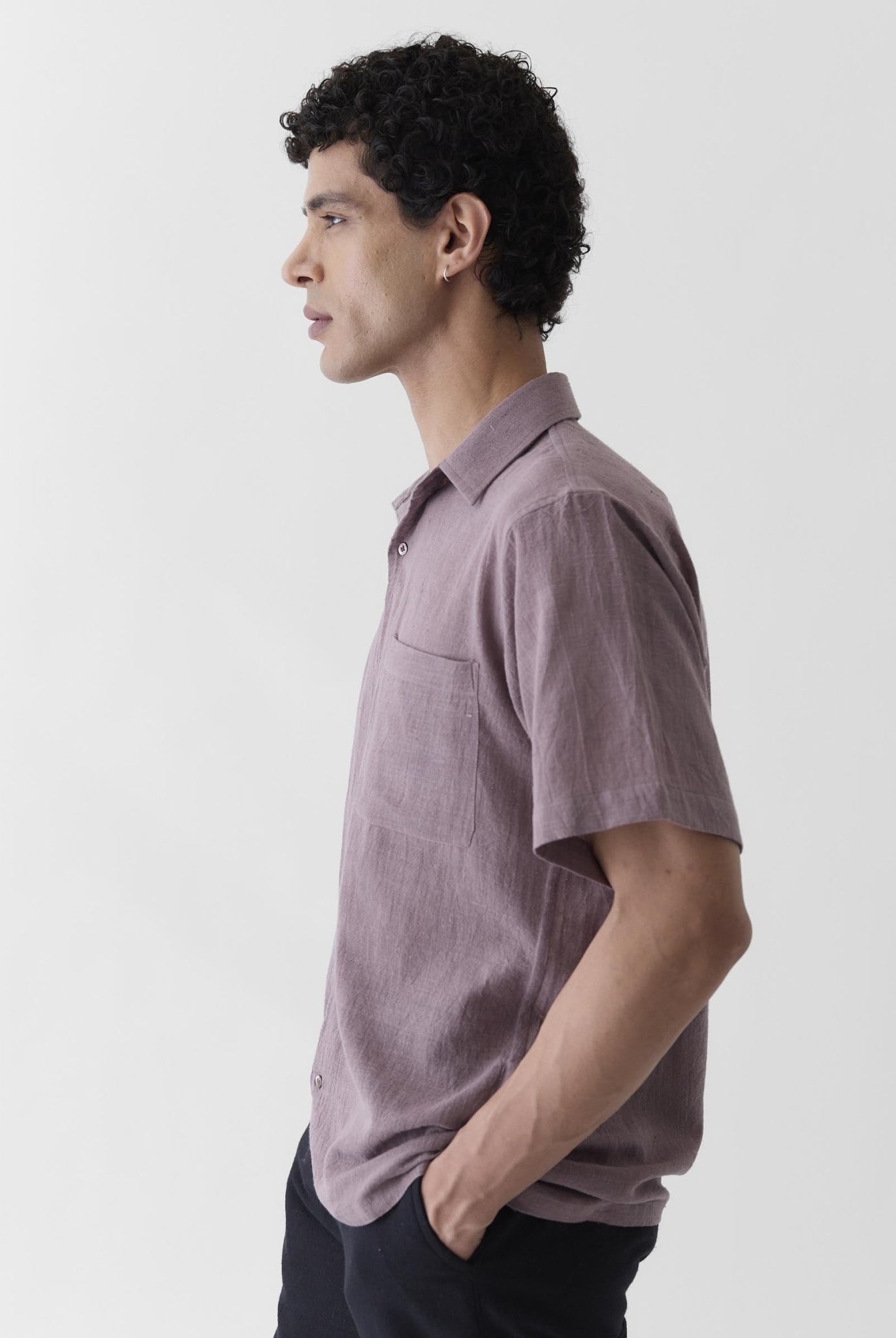 Men's Half Sleeve Shirt - Mauve Purple - CiceroniMen ShirtsMareen