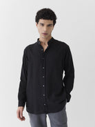 Men's Mandarin Collar Shirt - Black - CiceroniMen ShirtsMareen