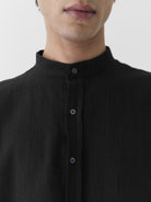 Men's Mandarin Collar Shirt - Black - CiceroniMen ShirtsMareen