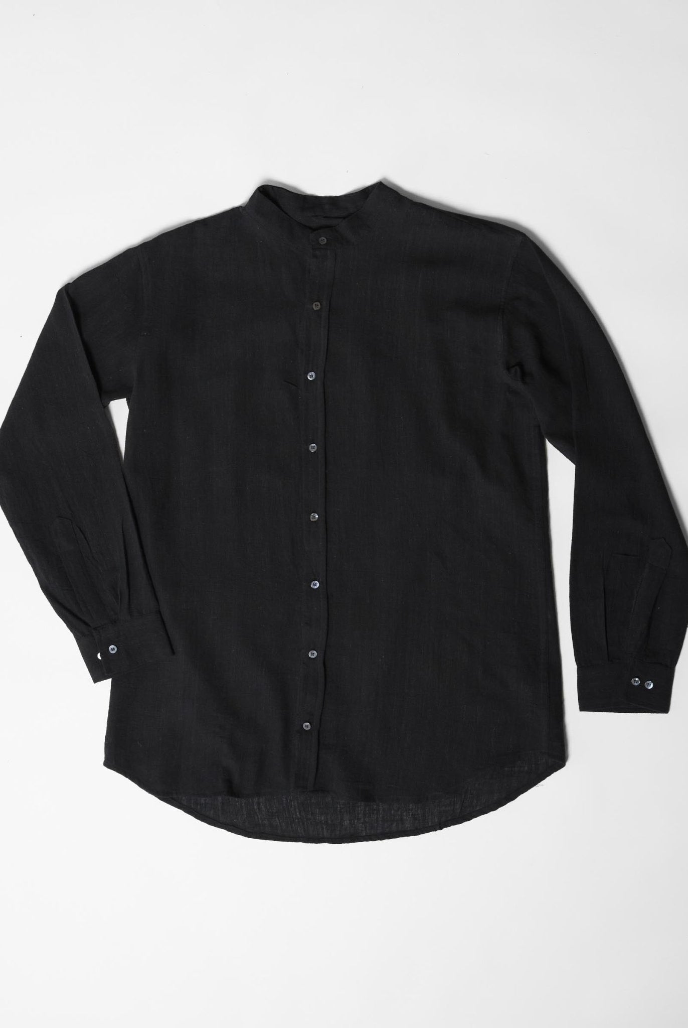 Men's Mandarin Collar Shirt - Black - CiceroniMen ShirtsMareen