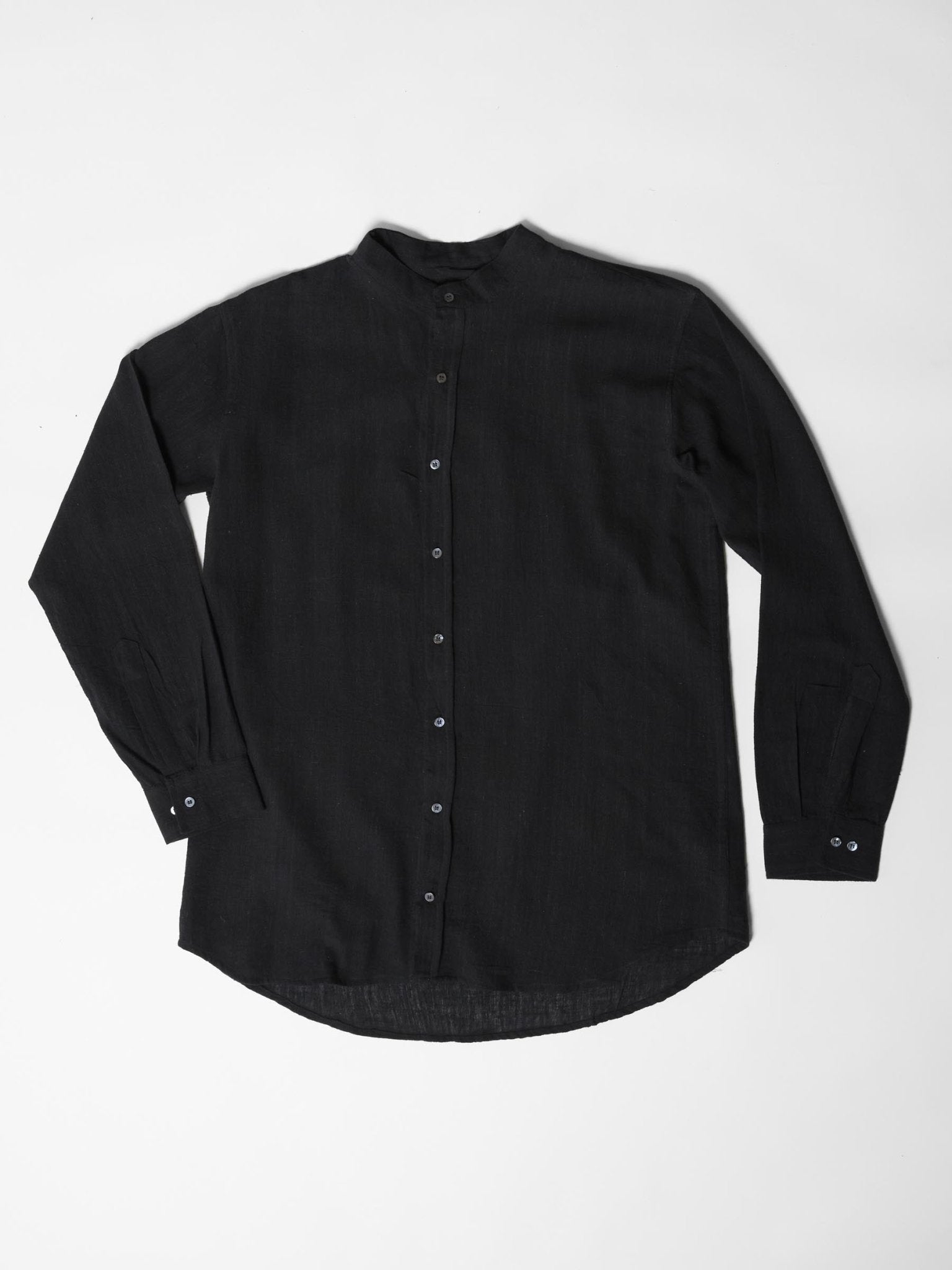 Men's Mandarin Collar Shirt - Black - CiceroniMen ShirtsMareen