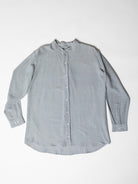 Men's Mandarin Collar Shirt - Greenish Gray - CiceroniMen ShirtsMareen