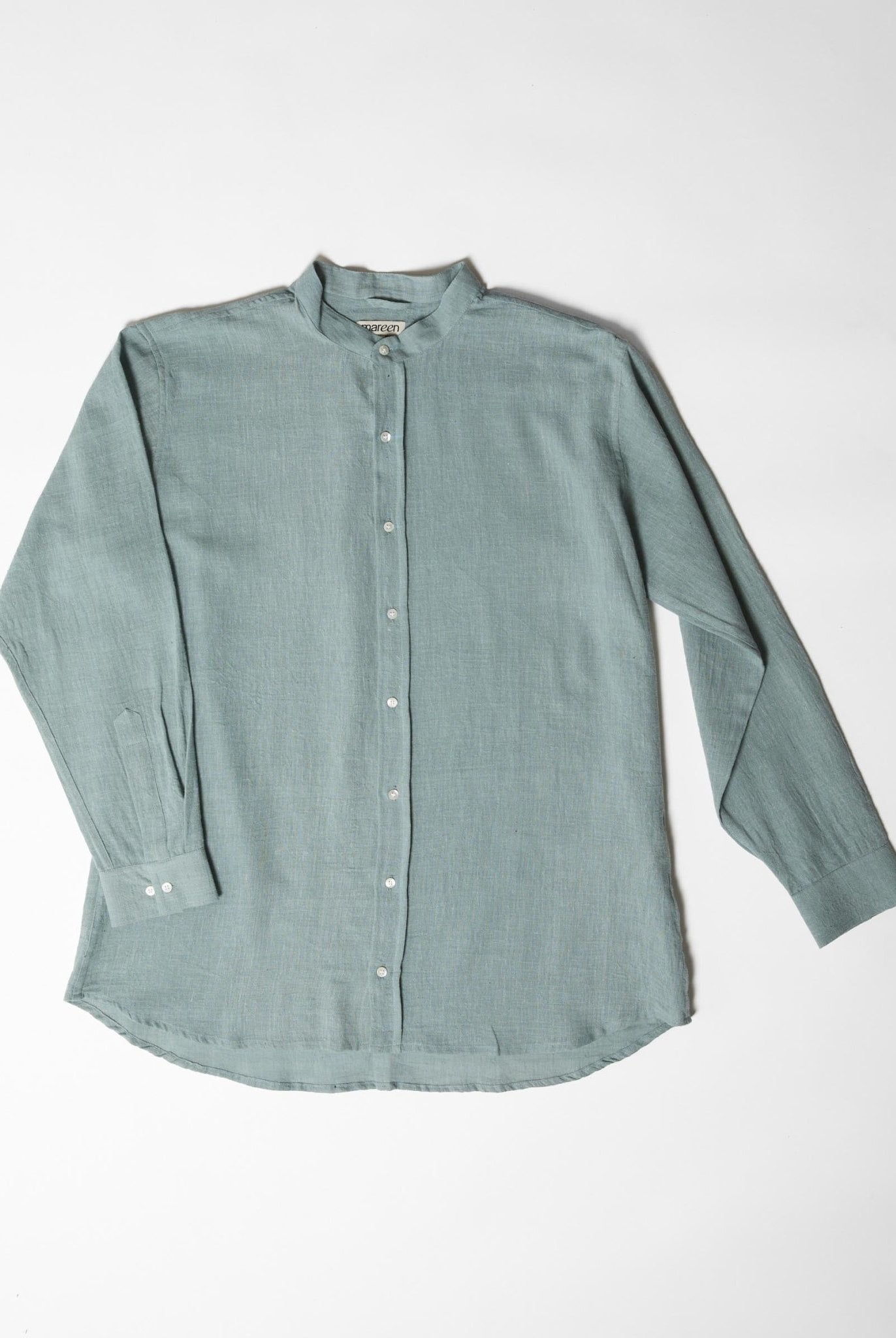 Men's Mandarin Collar Shirt - Mint Green - CiceroniMen ShirtsMareen