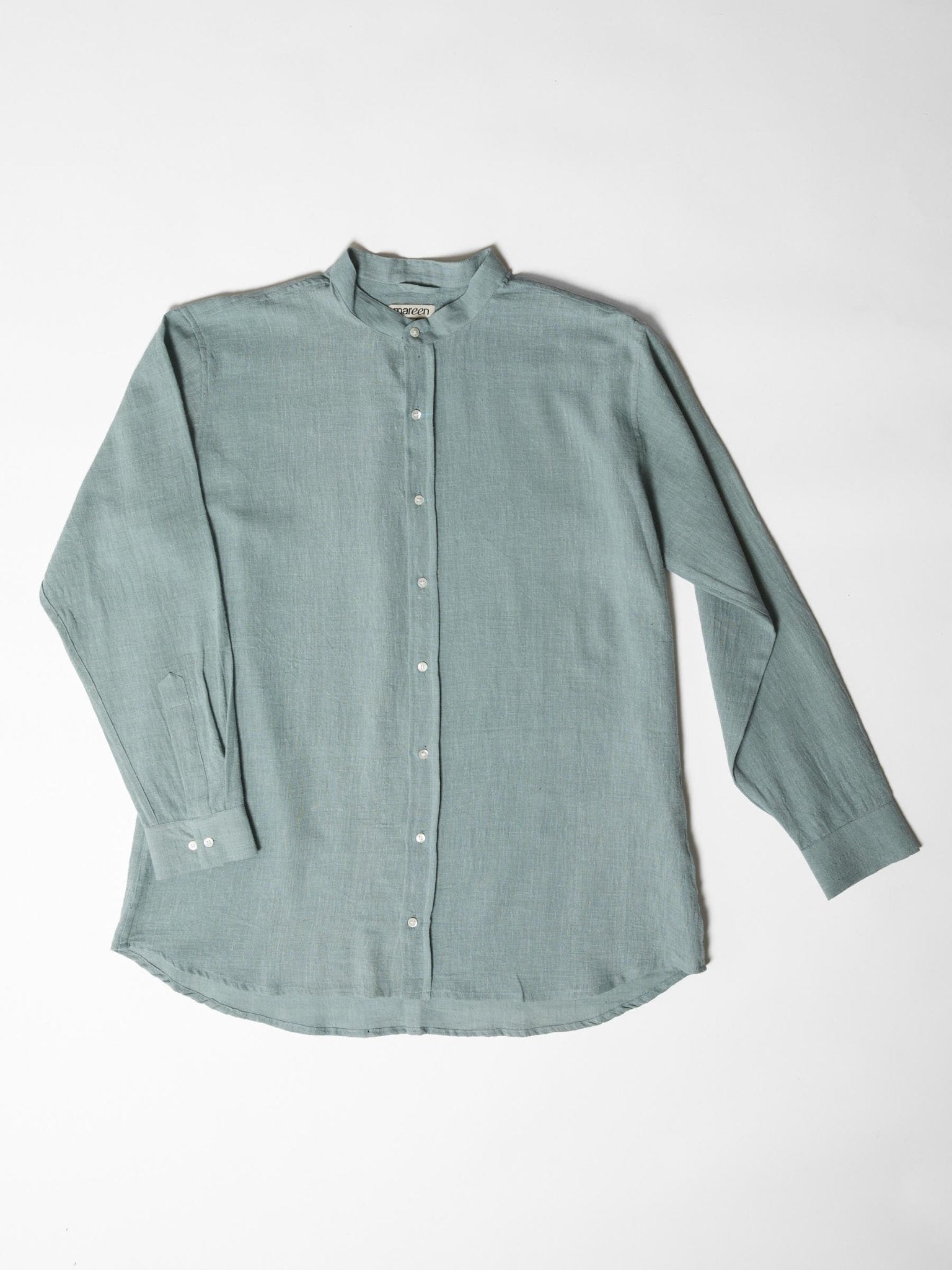 Men's Mandarin Collar Shirt - Mint Green - CiceroniMen ShirtsMareen